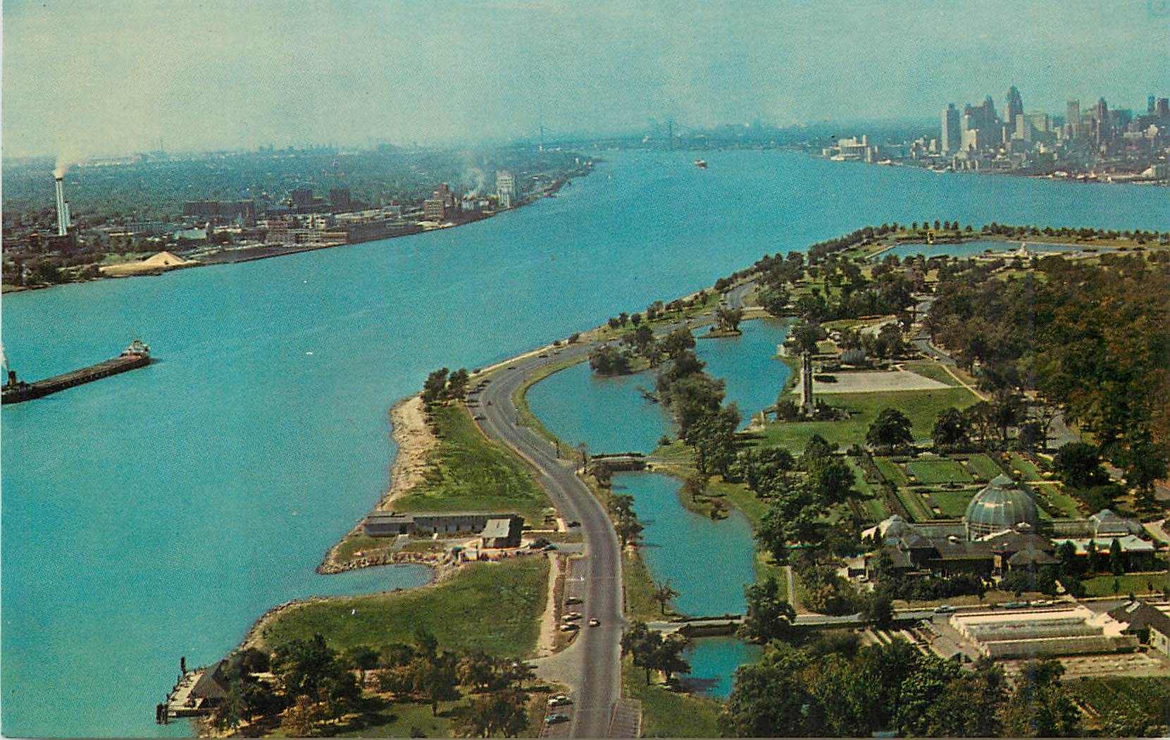 CPM Aerial View of Belle Isle Detroit Michigan