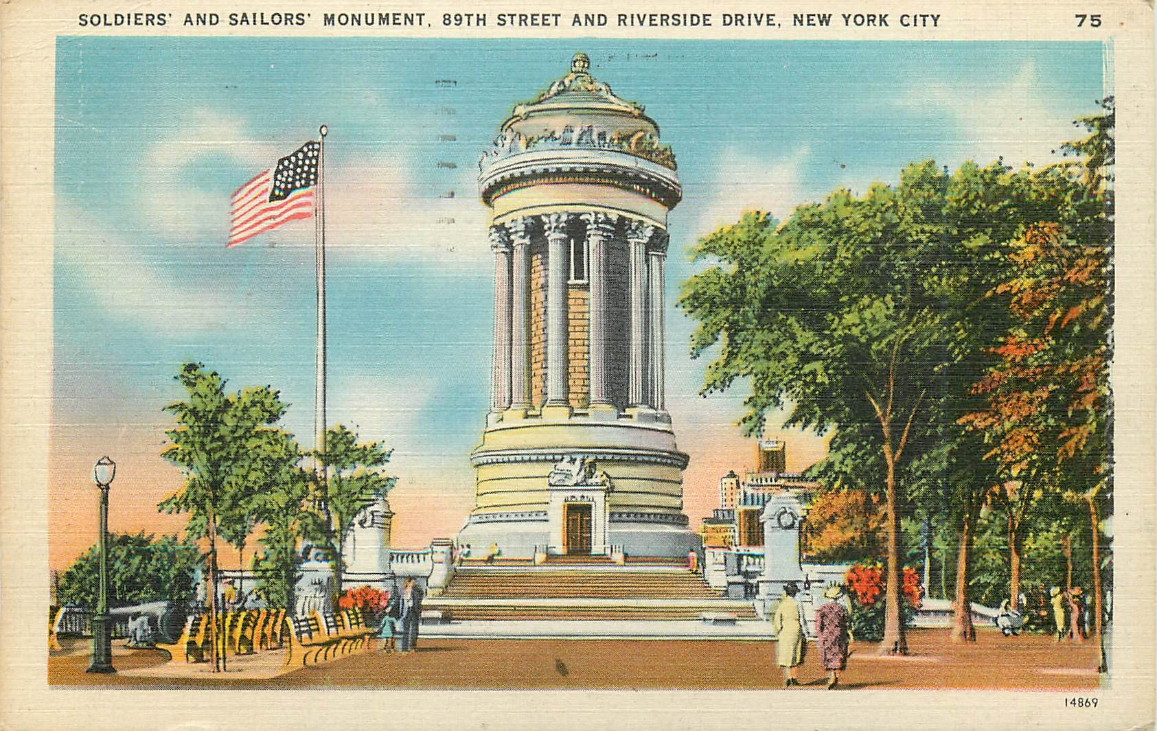 CPA New York City Soliders and Sailors Monument 89th Street and Riverside Drive