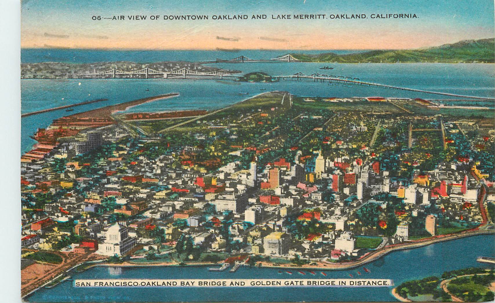 CPA Air View of Downtown Oakland and Lake Merritt Oakland California