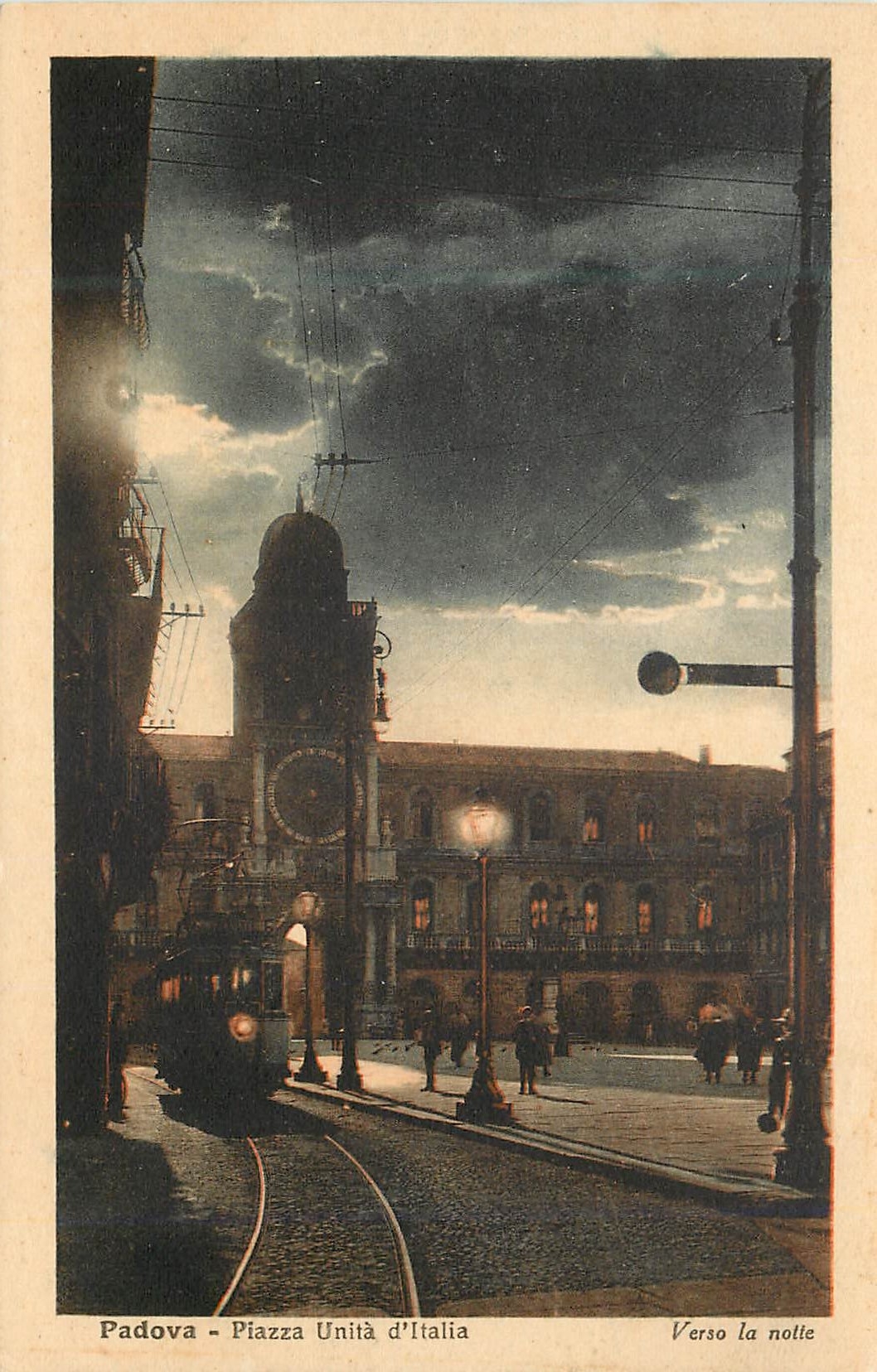 CPA Padova Piazza Unita d'Italia Verso la notte