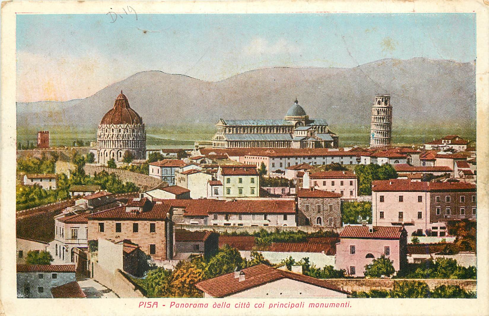 CPA Pisa Panorama della citta coi principali monumenti