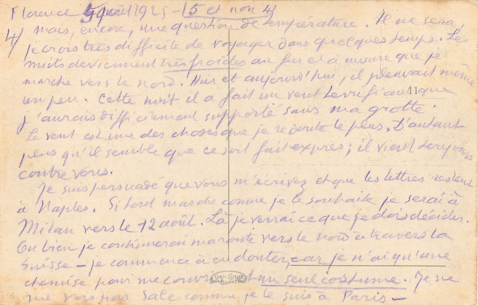 CPA Pisa Companile o tergo del Duomo — Rückseite