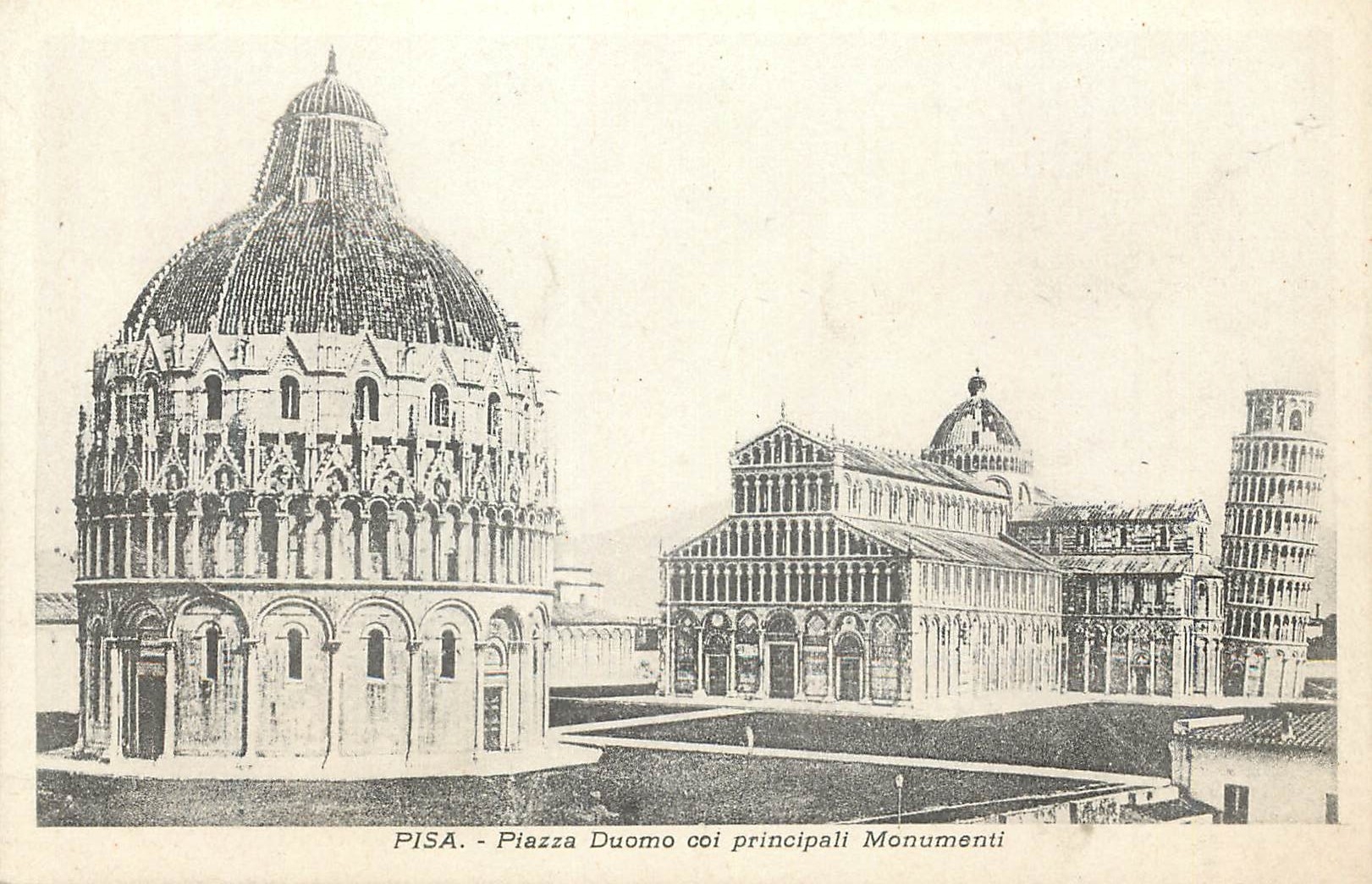 CPA Pisa Piazza Duomo coi principali Monumenti