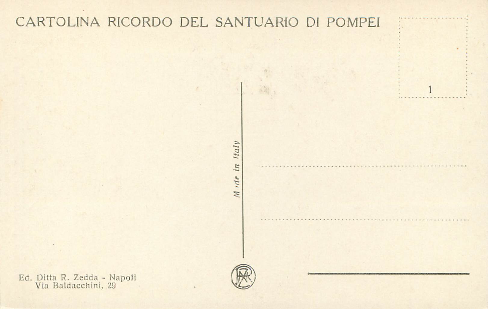 CPA Pompei Altare della chiesa di Pompei — Rückseite