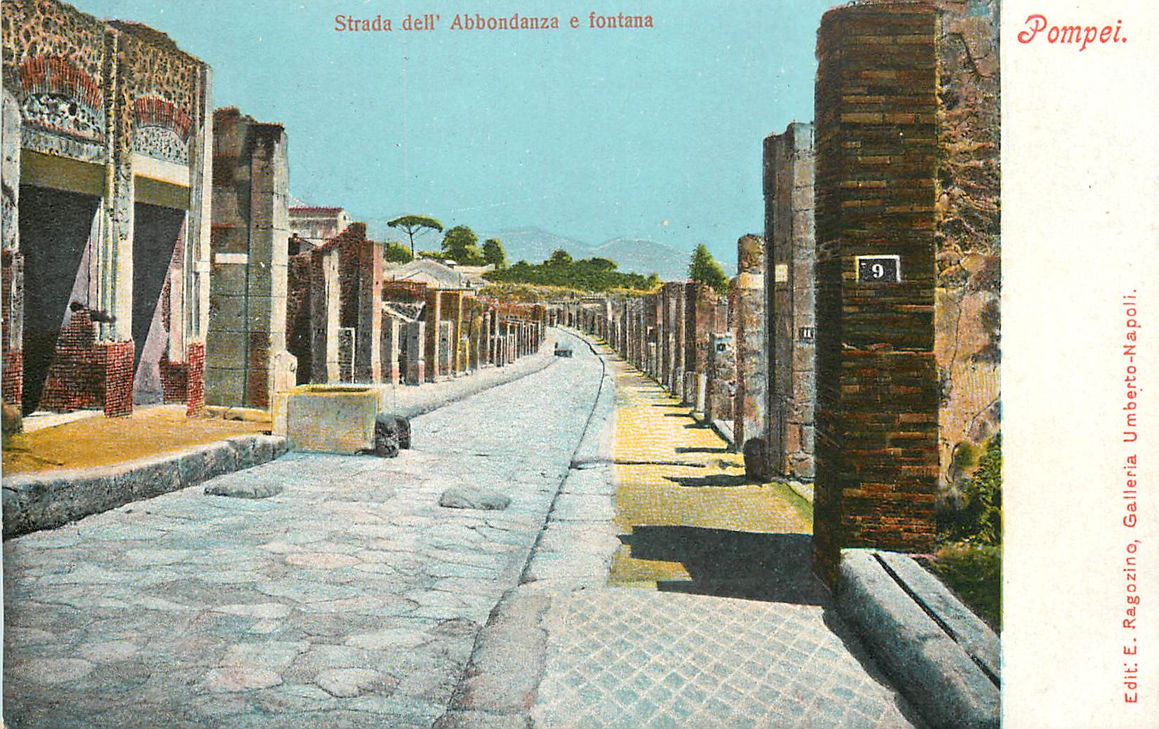 CPA Pompei Strada dell'Abbondanza e fontana