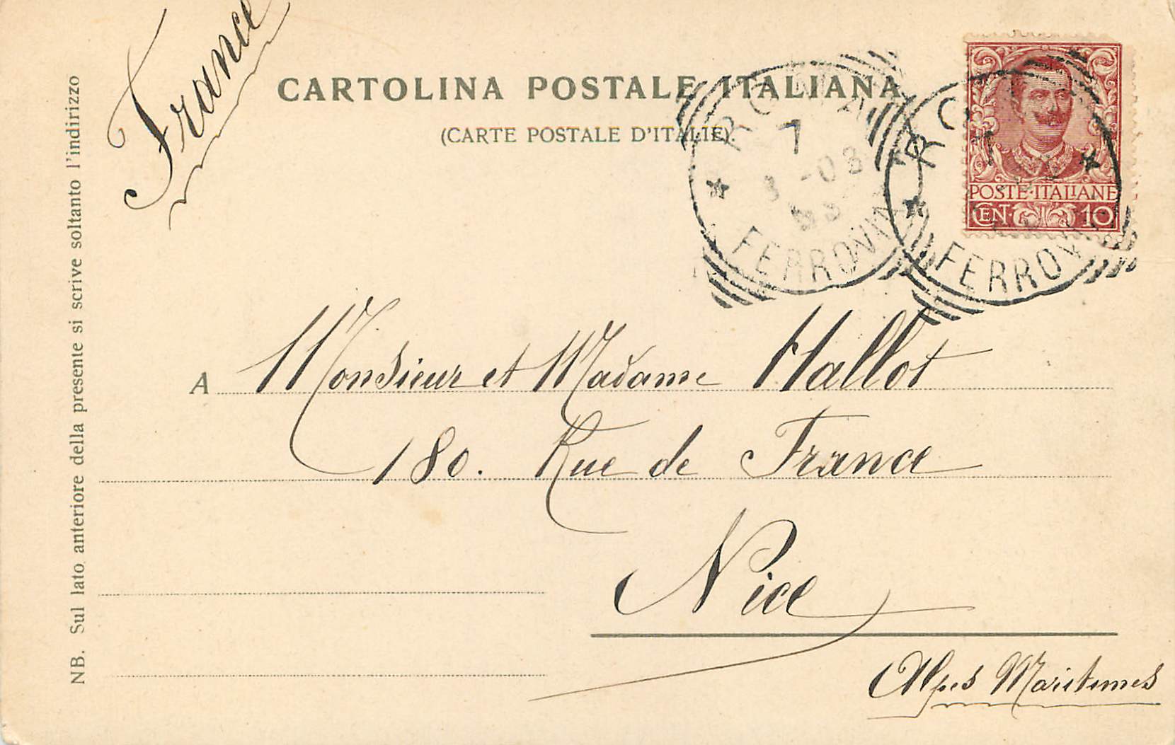CPA Roma Clardino publica del Pincio — Rückseite