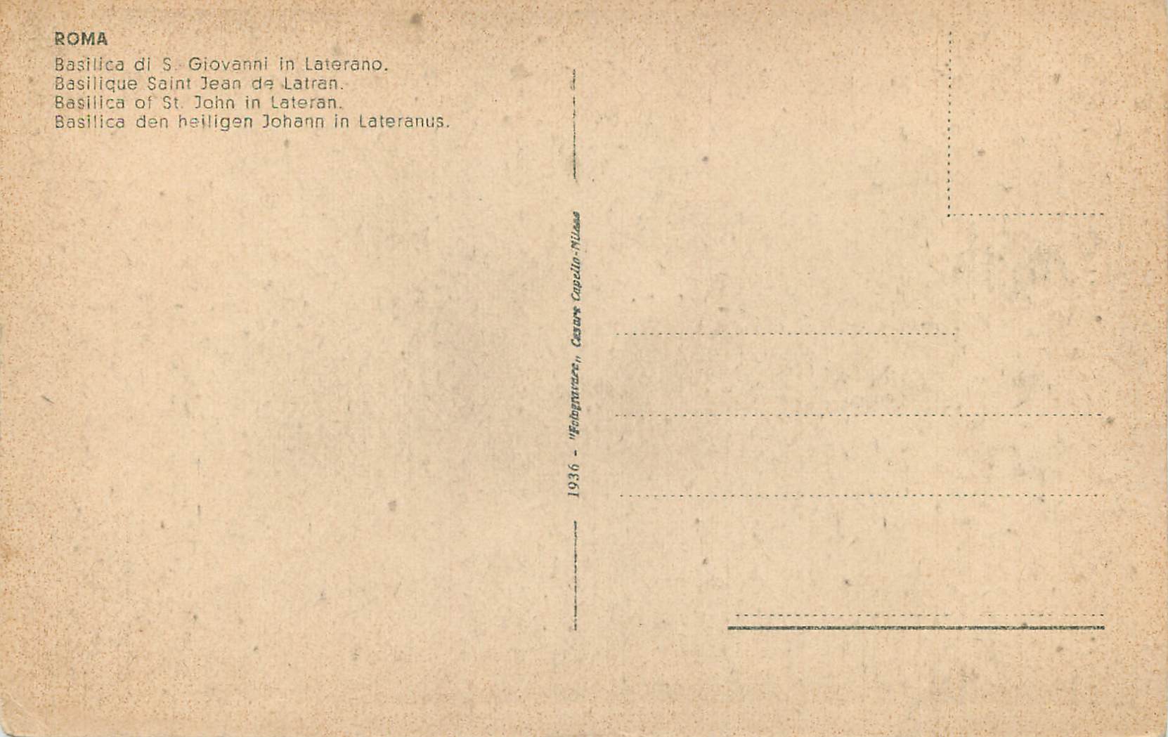 CPA Roma Basilique Saint Jean de Latran — Rückseite