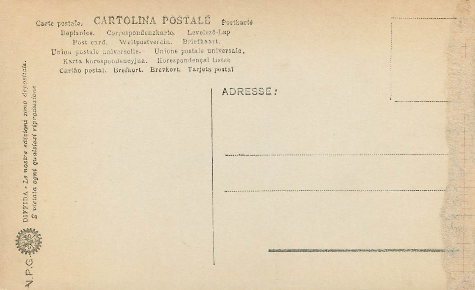CPA Roma Terme di Caracalla Archi Centrali — Rückseite