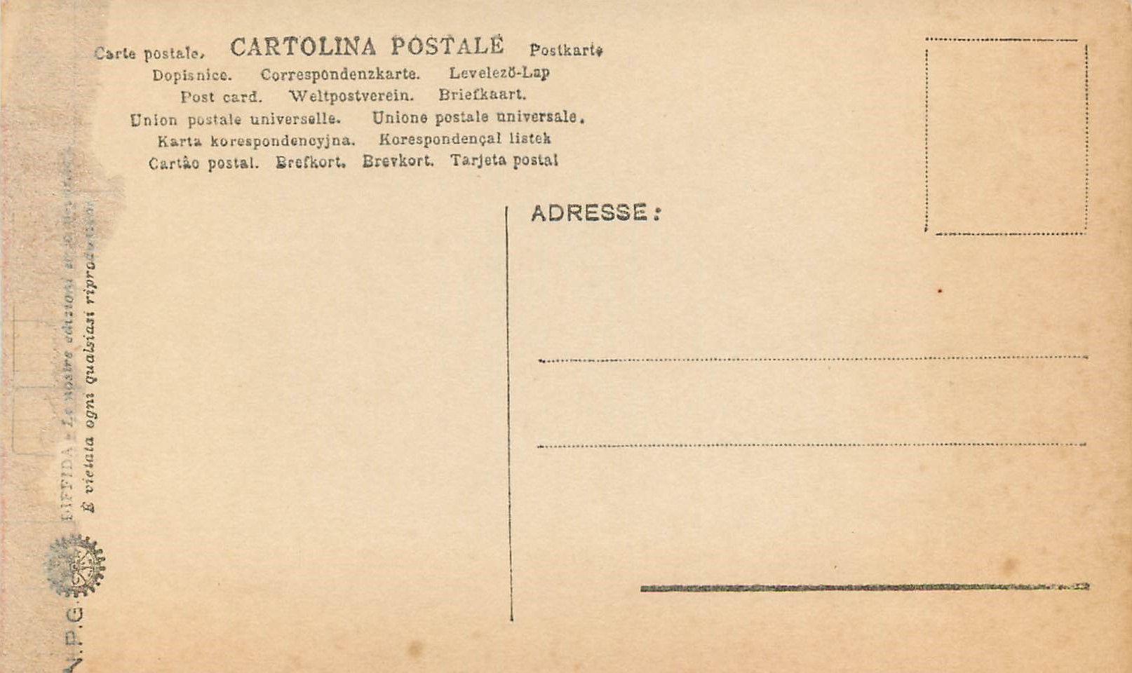 CPA Roma Arco di Costantino — Rückseite