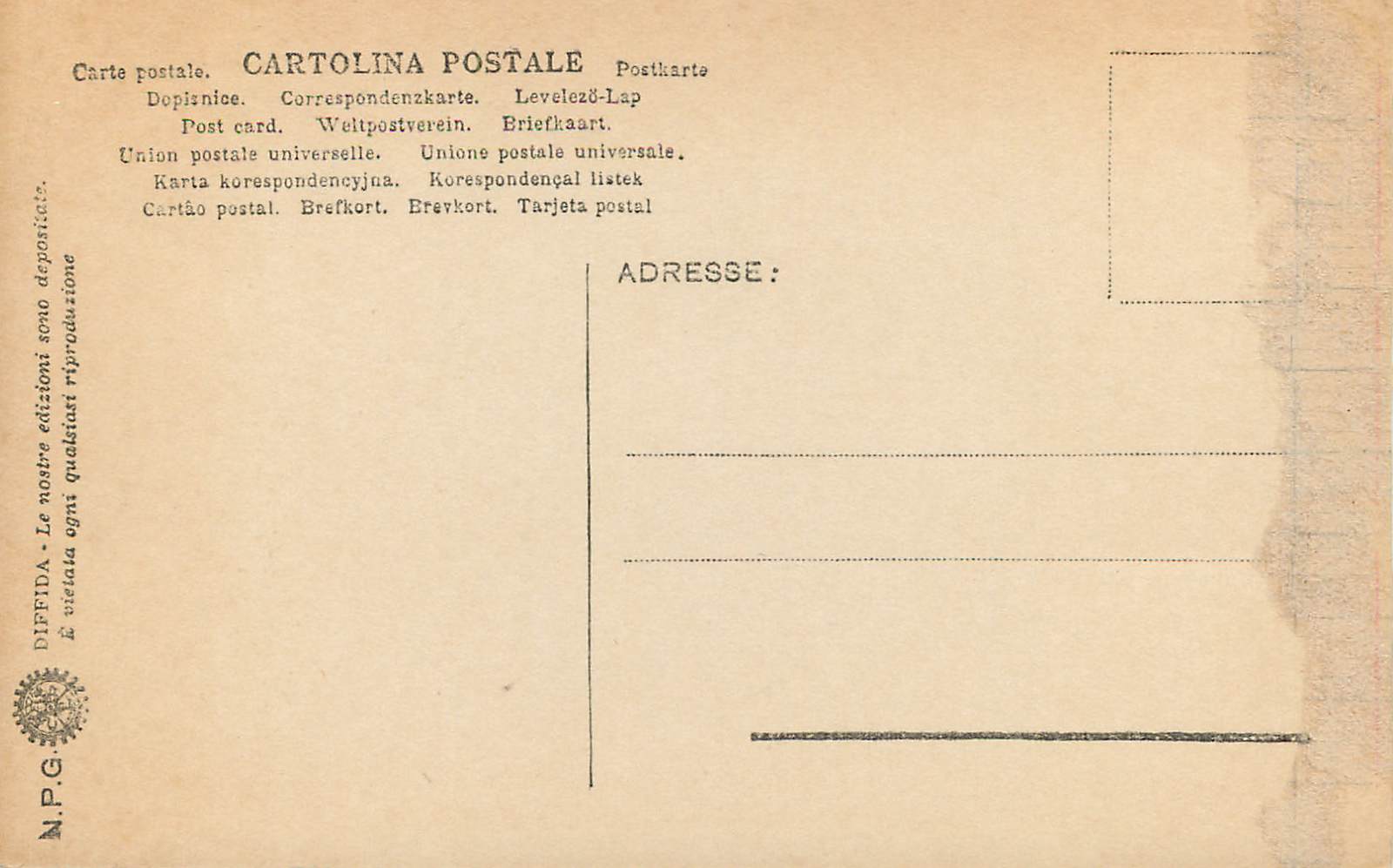 CPA Roma Basilica di Constantino — Rückseite