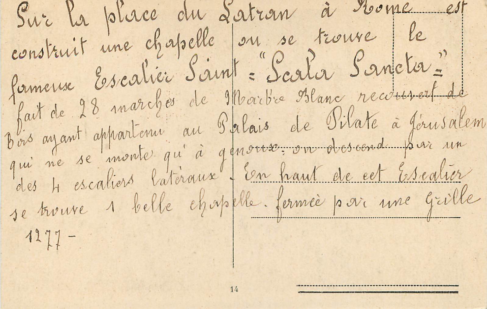 CPA Roma La scala Santa — Rückseite