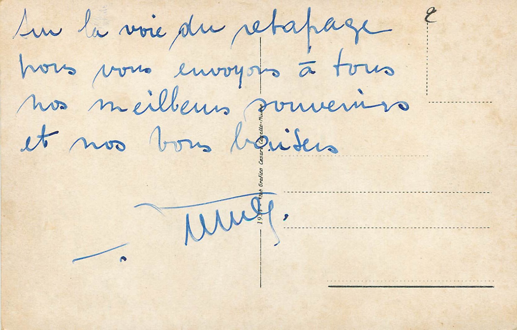 CPA San Remo Nuovi Glardini — Rückseite