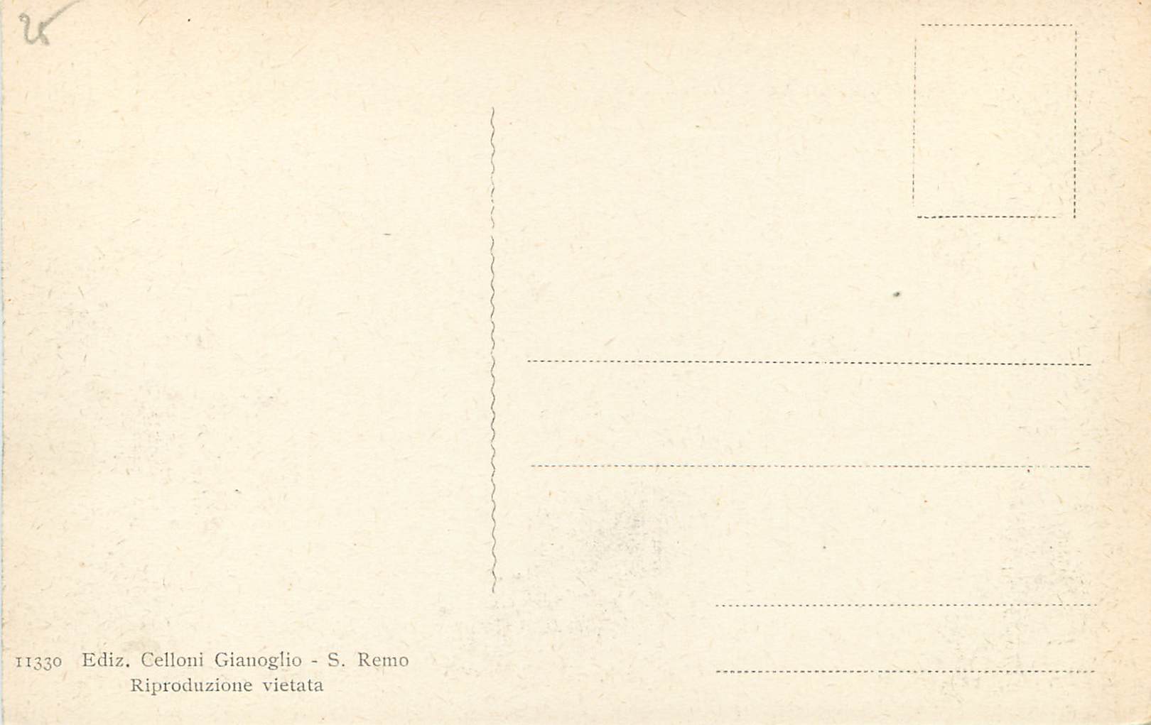 CPA San Remo Giardini Marsaglia — Rückseite