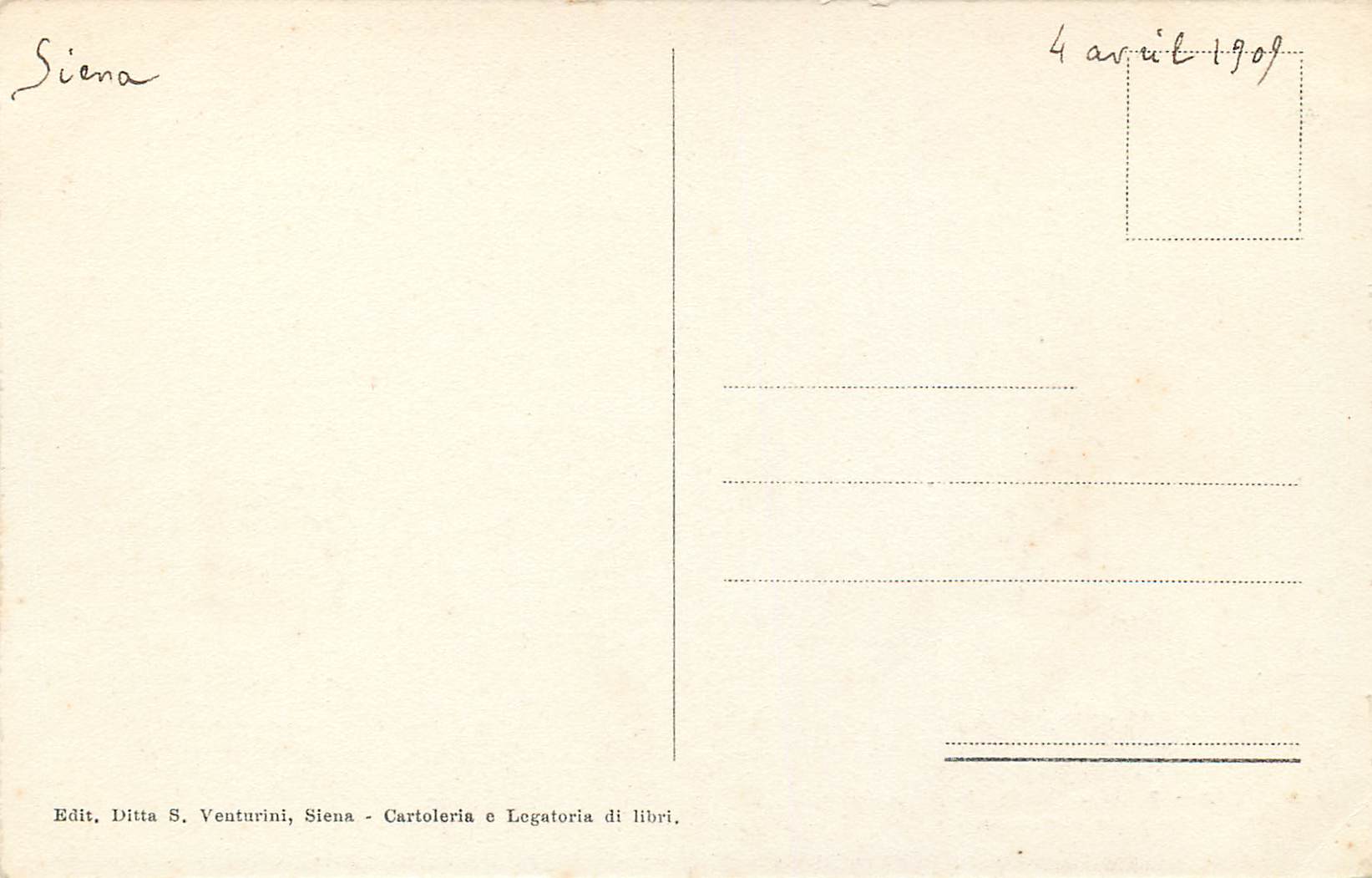 CPA Siena Palazzo Bandini Piccolomini La porte posteriore — Rückseite