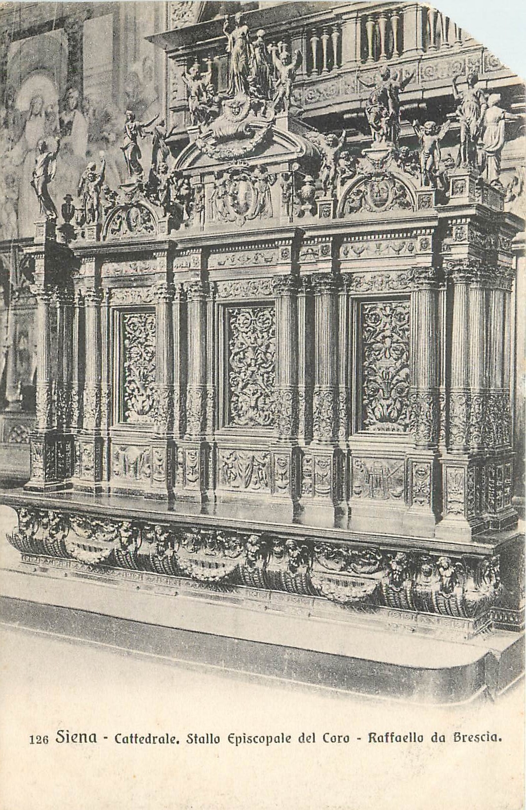 CPA Siena Cattedrale Stallo Episcopale del Coro Raffaello da Brescia
