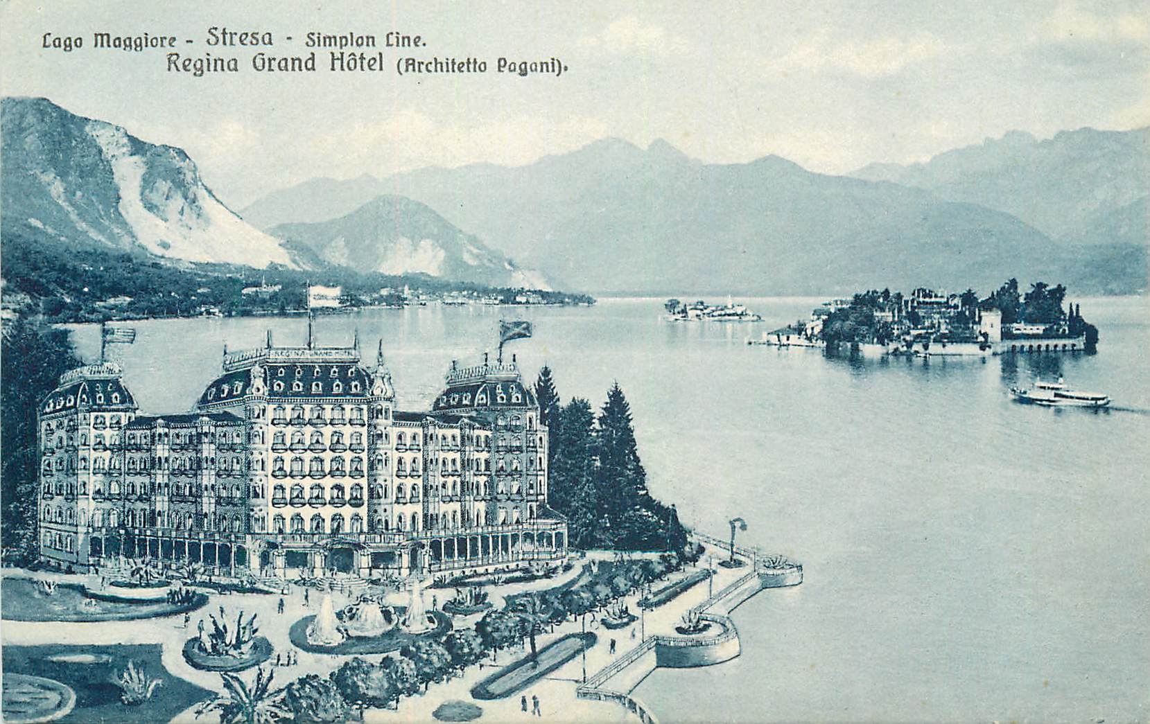 CPA Stresa Lago Maggiore Simplon CIne Regina Grand Hotel (Architetto Pagani)