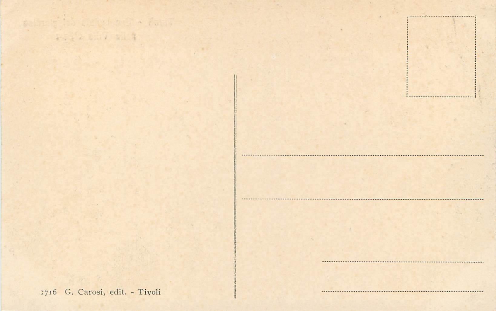CPA Tivoli Une Veduta del giardino — Rückseite