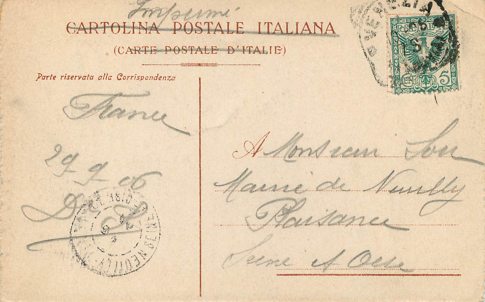CPA Venezia Angolo del Pal Ducale e colonna di S Marco — Rückseite