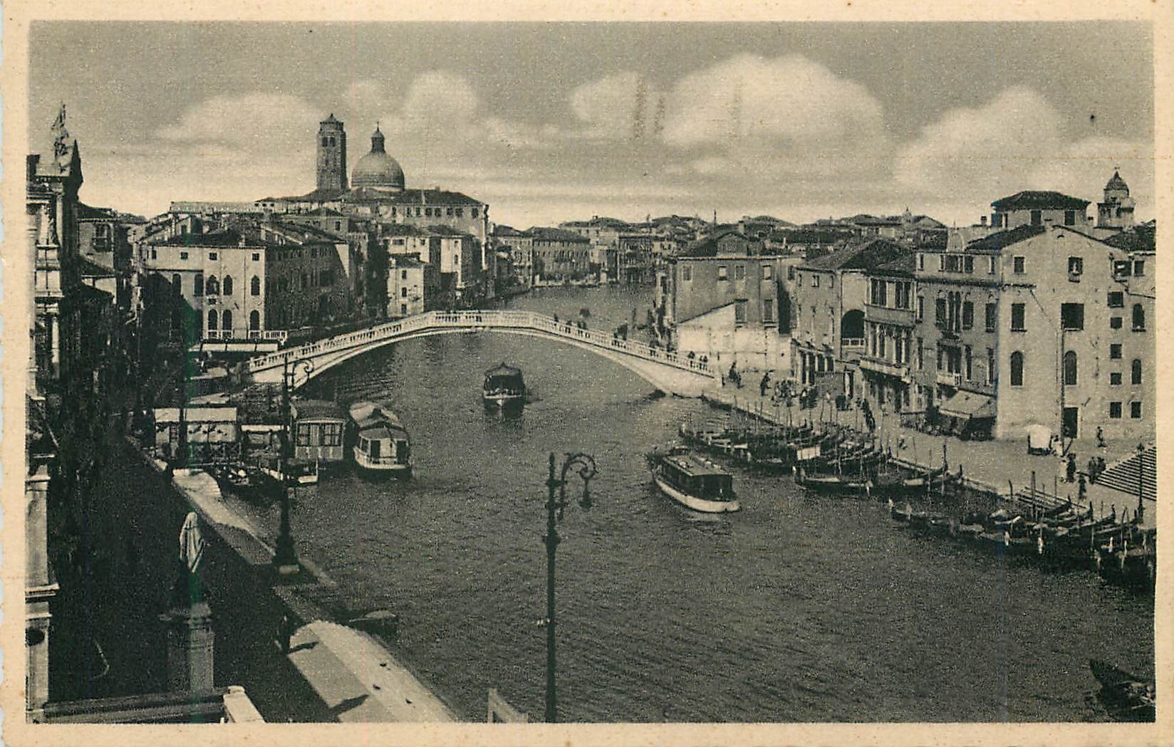 CPA Venezia Pont des Scalzi Bateaux