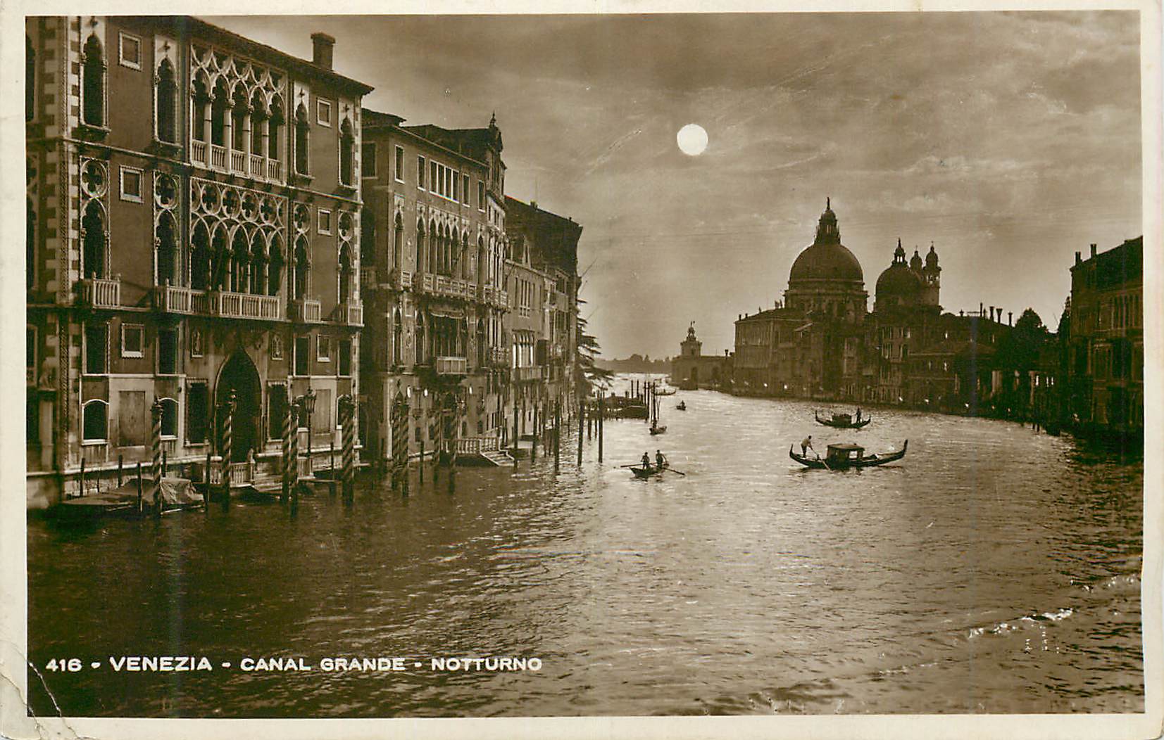CPA Venezia Canal Grande Notturno