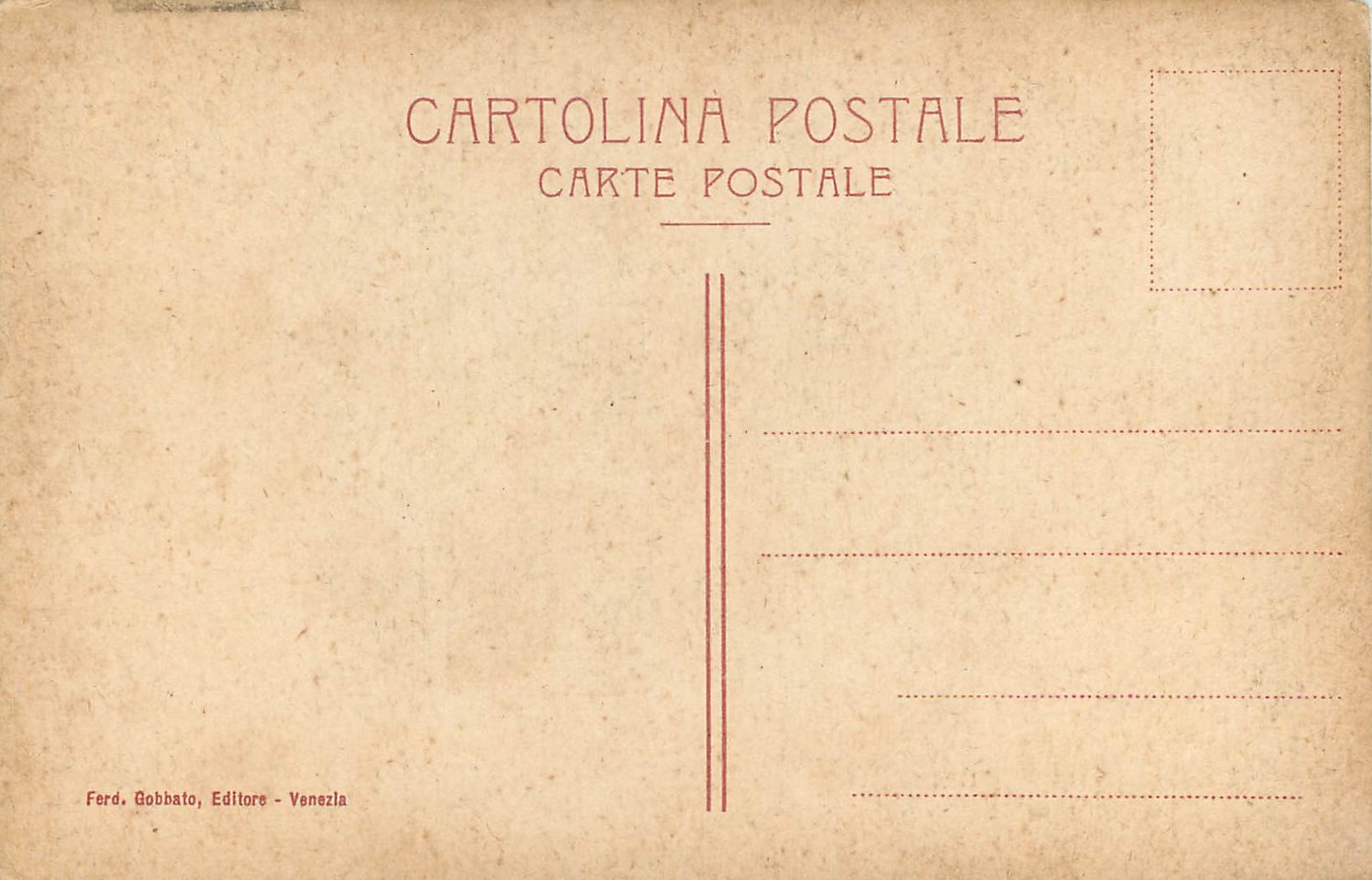 CPA Venezia Ponte dei Sospiri — Rückseite