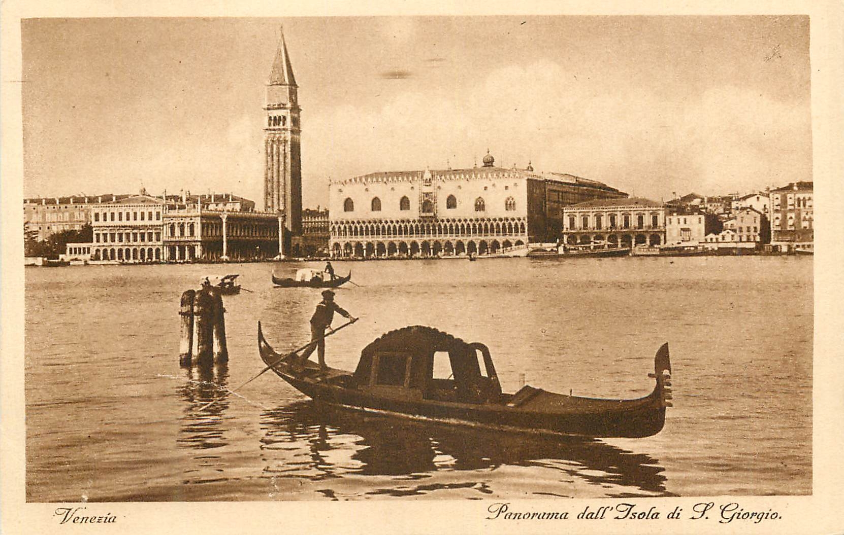 CPA Venezia Panorama dall Isola di S Giorgio Bateau