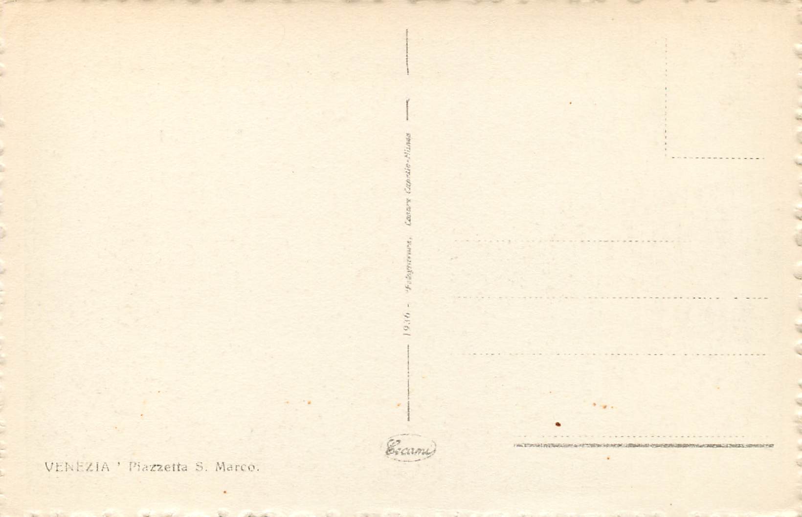 CPA Venezia Piazzetta S Marco — Rückseite