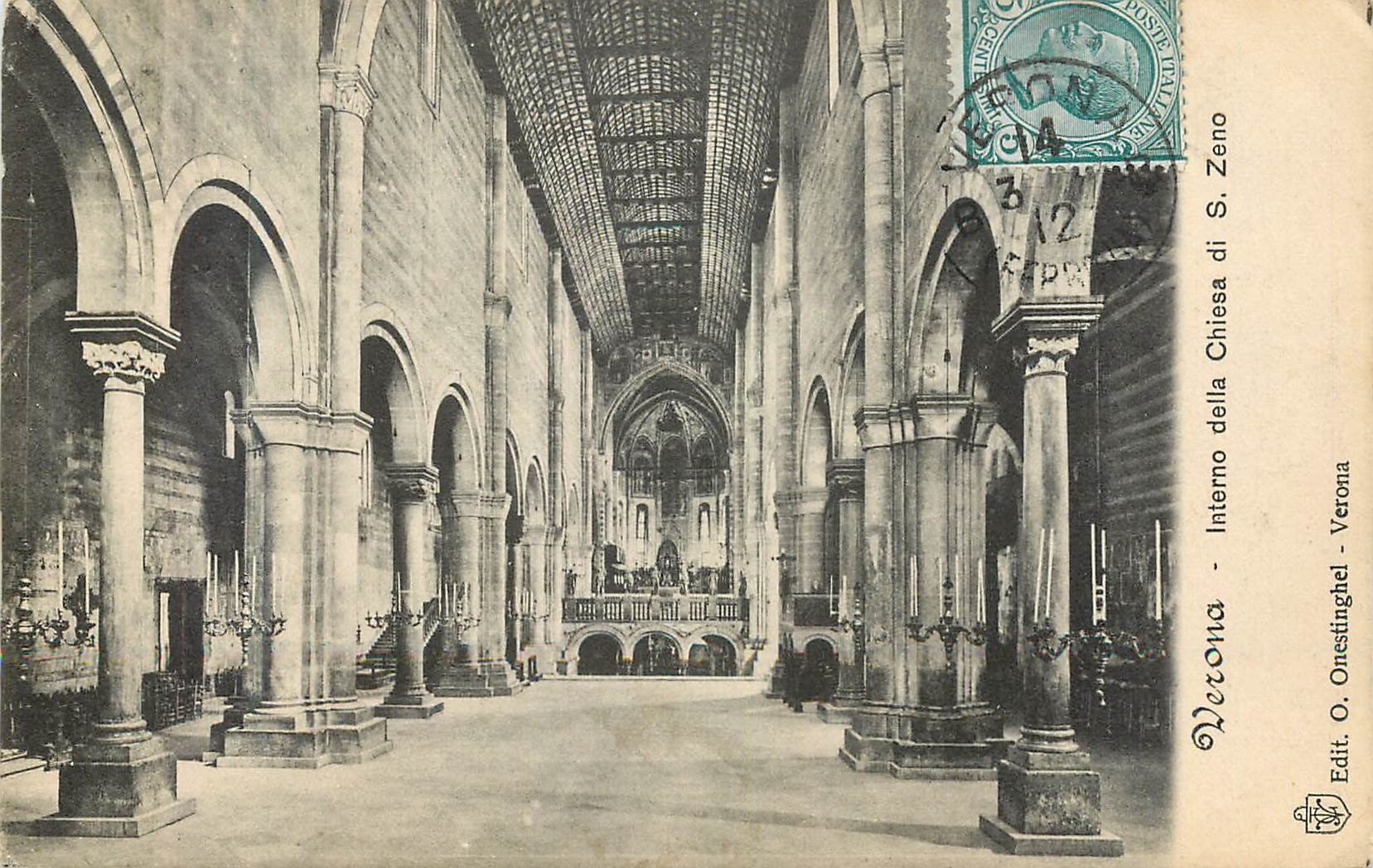 CPA Verona Interno della Chiesa di S Zeno