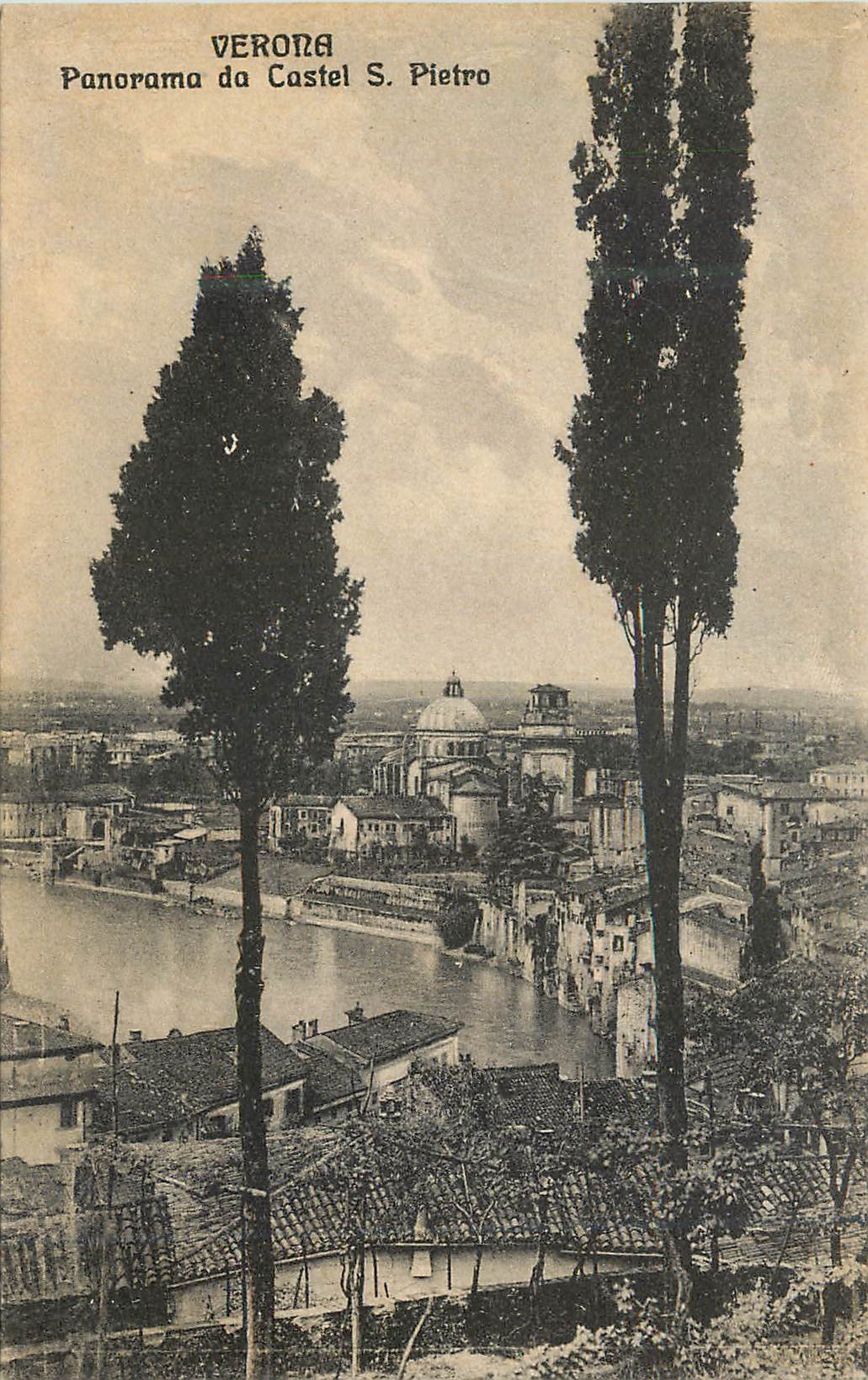 CPA Verona Panorama da Castel S Pietro
