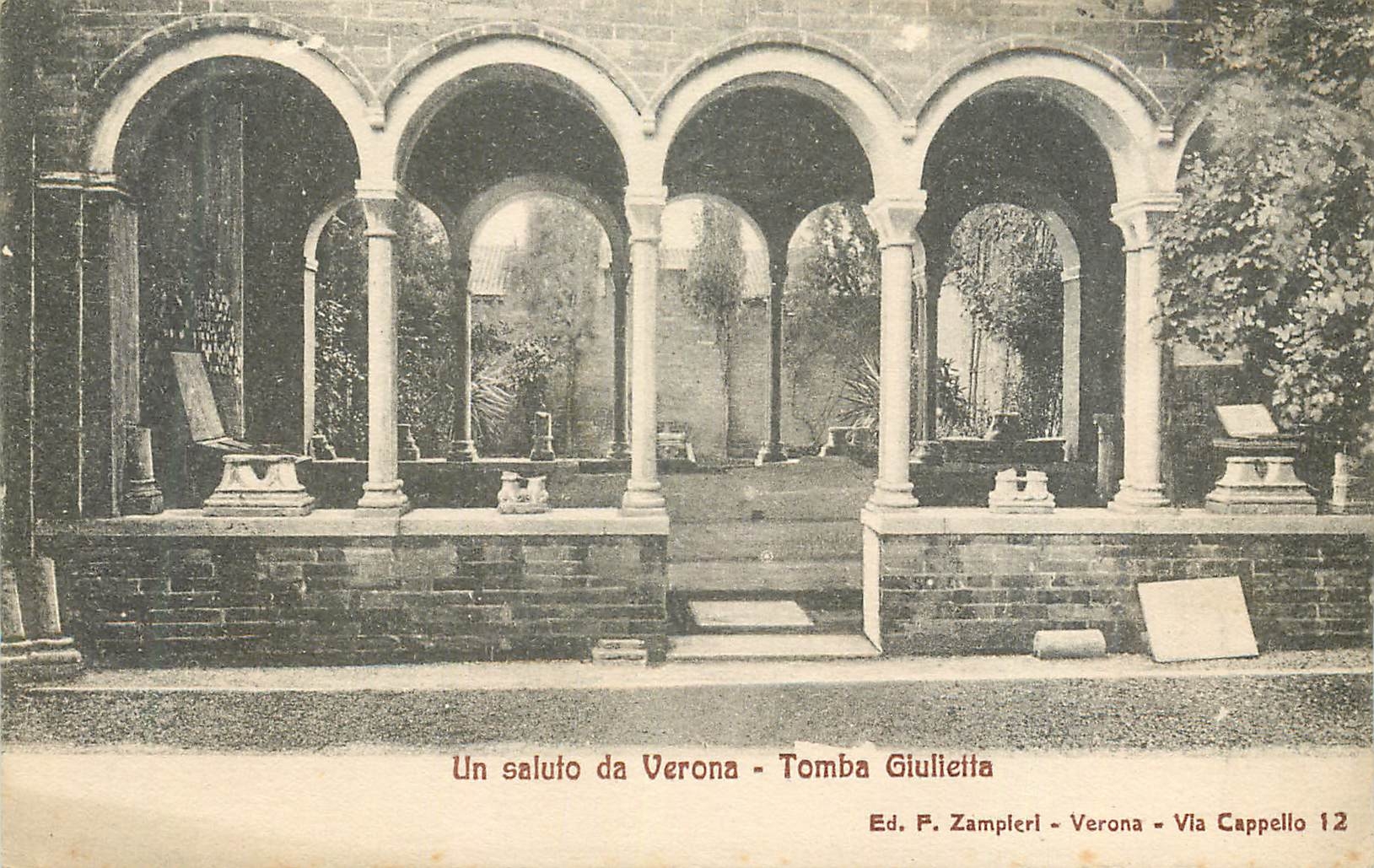 CPA Verona Un saluto de Verona Tomba Giulietta