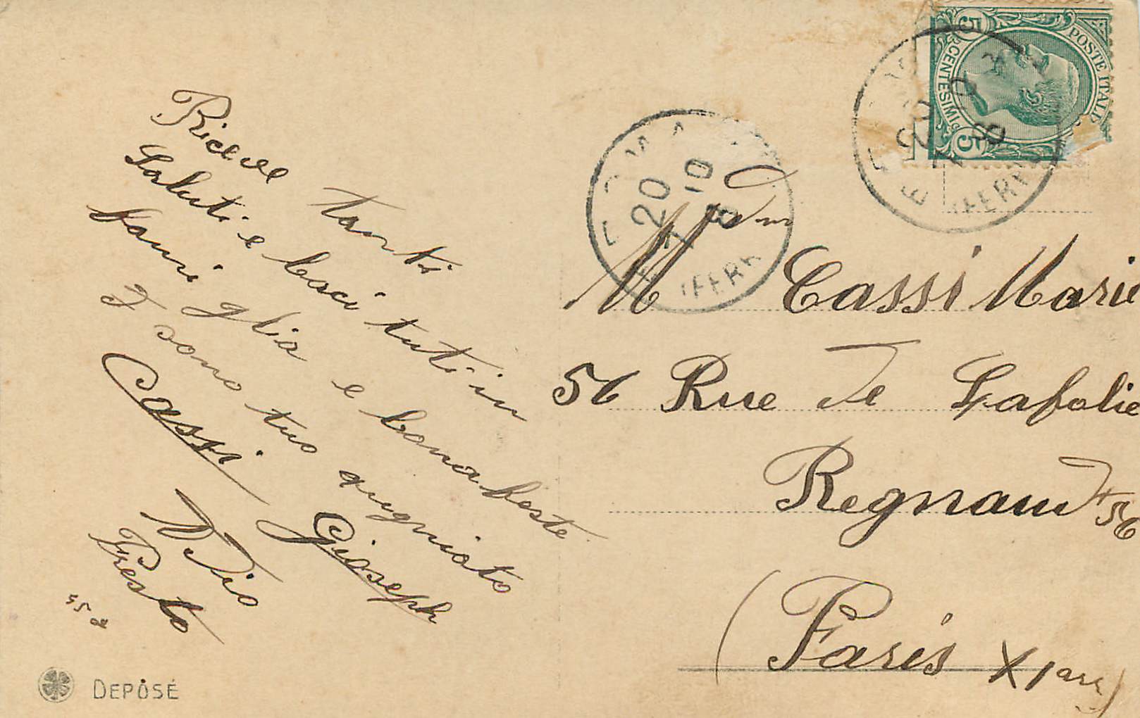 CPA Enfant — Rückseite