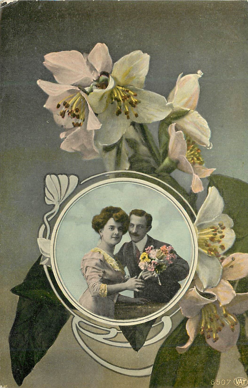 Coppia en retrato — flores de albaricoque — editor VAT n°6507