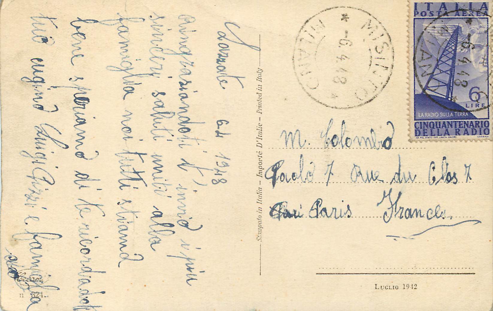 CPA Femme — Rückseite