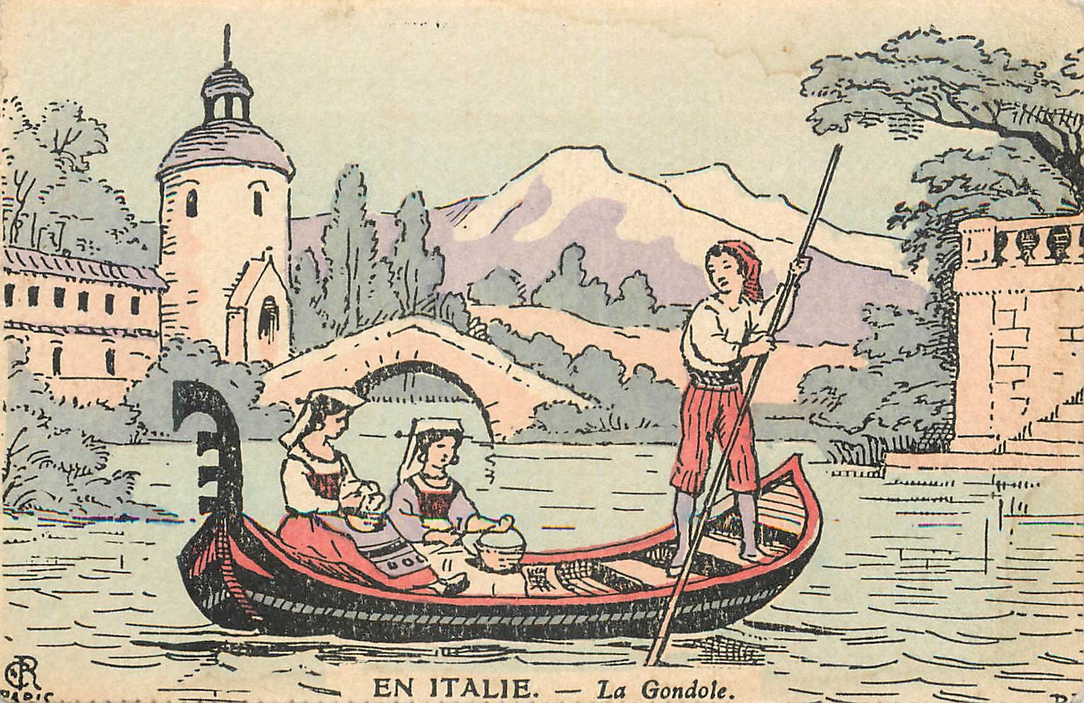 CPA En Italie La Gondole