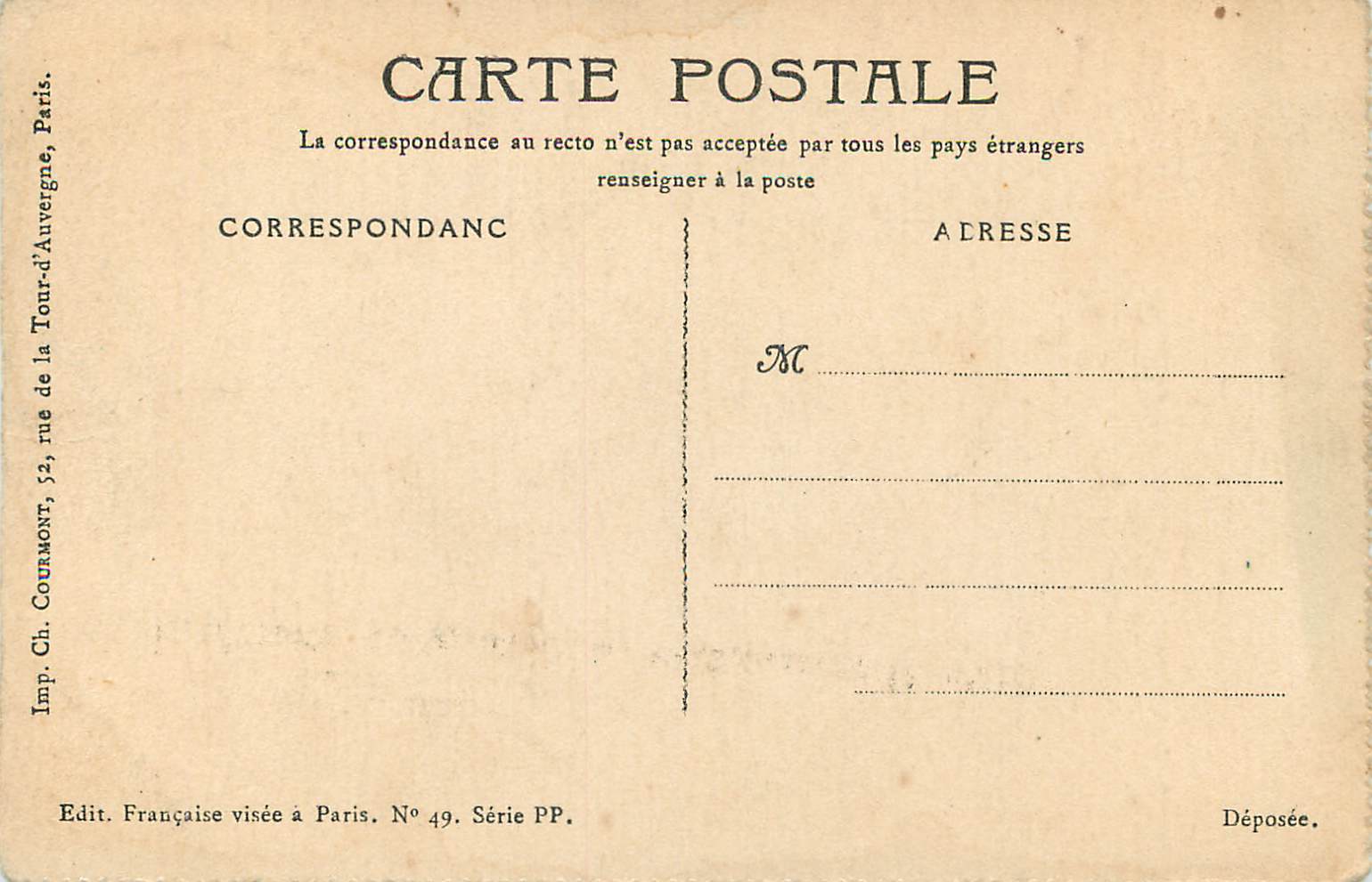 CPA En Italie La Gondole — Rückseite