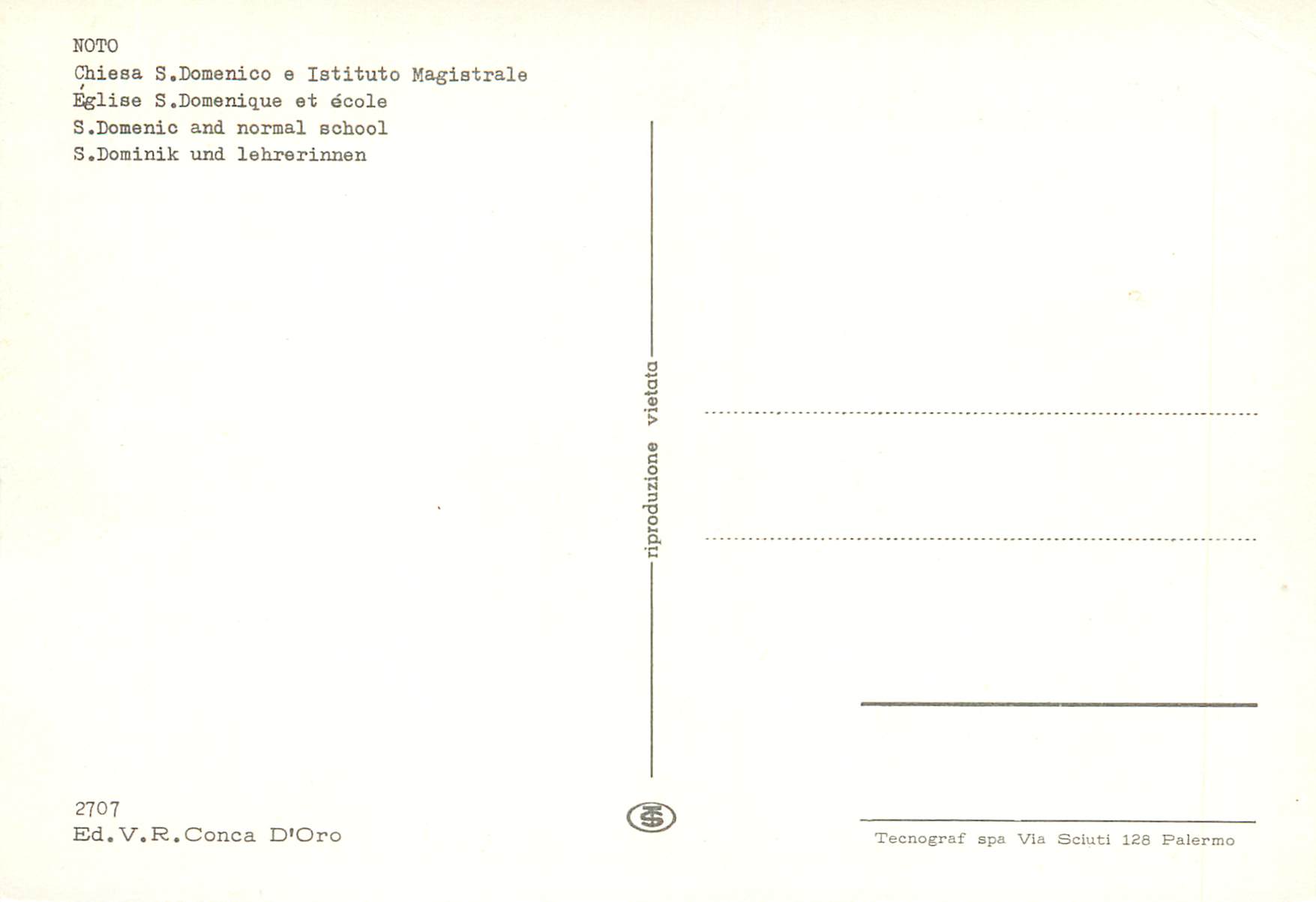 CPM Noto Eglise S Domenique et ecole — Rückseite