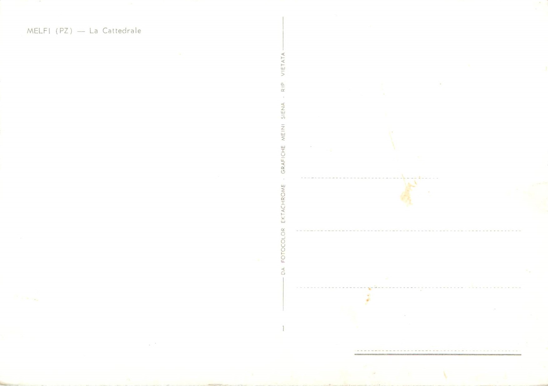 CPM Melfi La Cathedrale — Rückseite