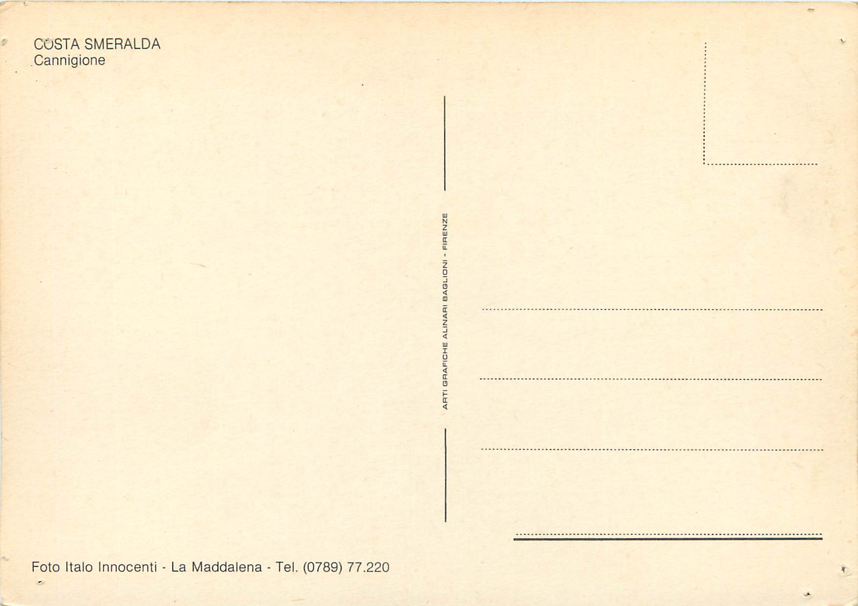 CPM Costa Smeralda Cannigione — Rückseite