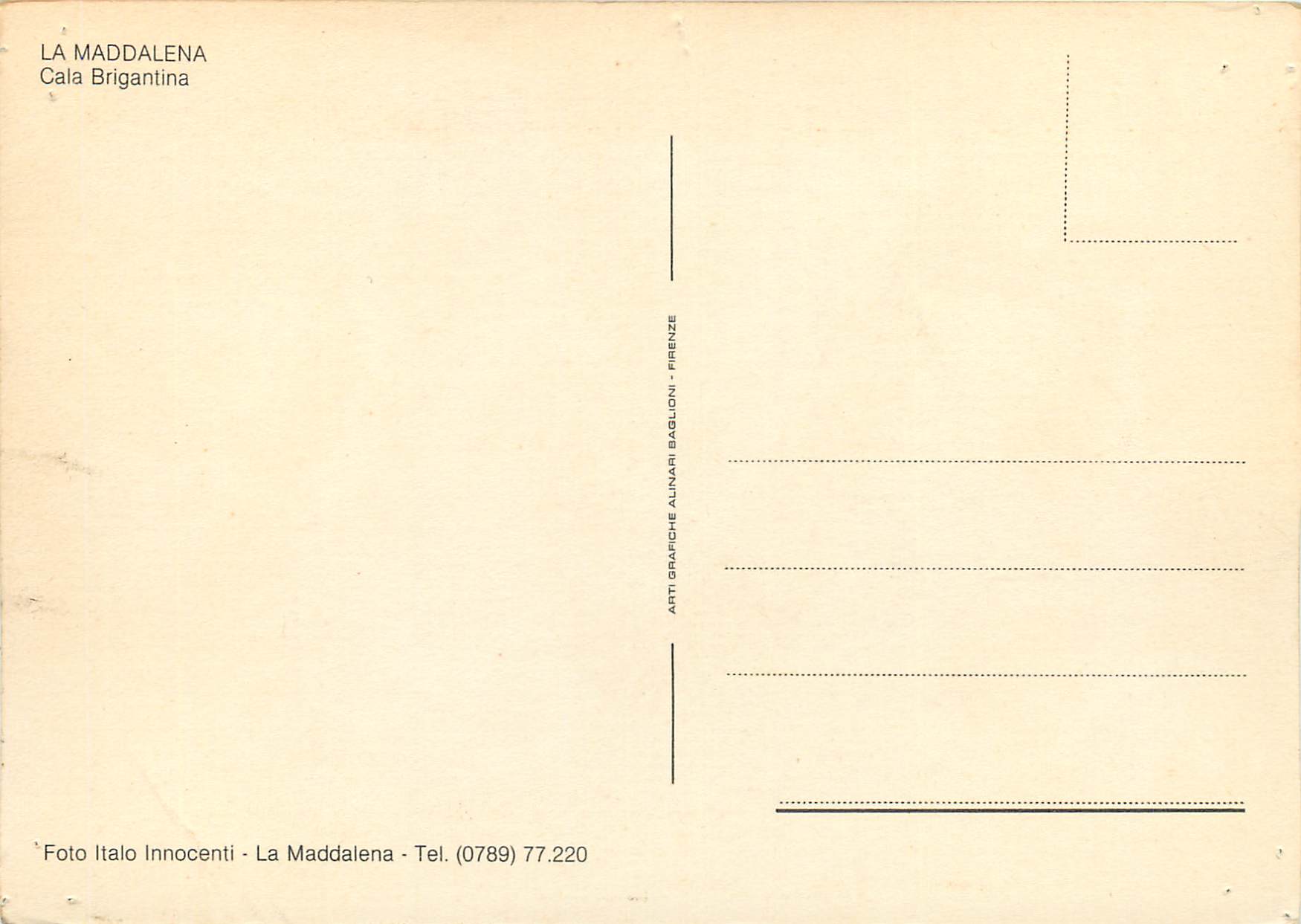 CPM La Maddalena Cala Brigantina — Rückseite