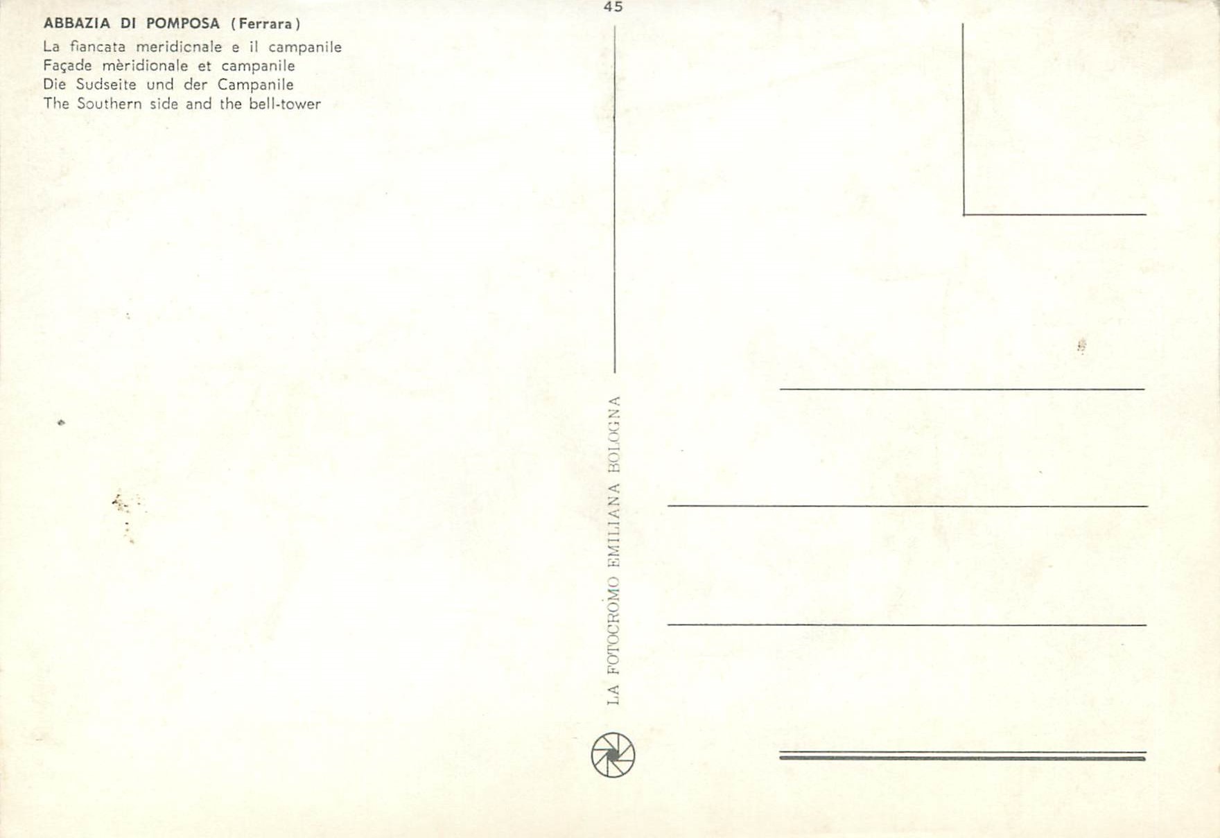 CPM Abbazia di Pomposa (Ferrara) Facade meridional et companile — Rückseite