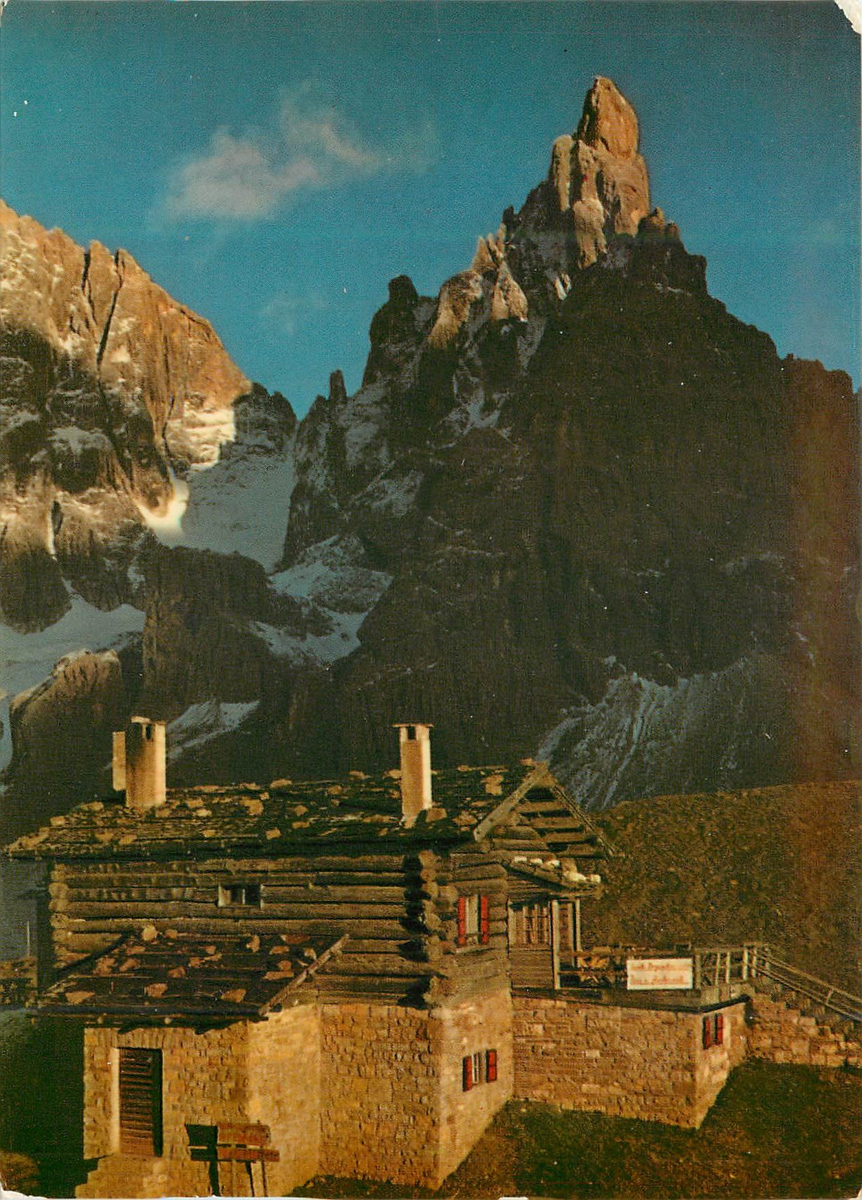 CPM La Baita Segantini col Cimon della Pala al tramonto