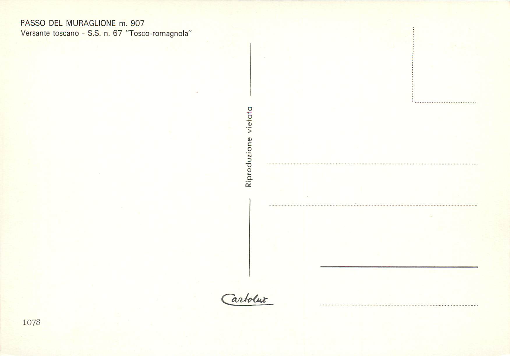 CPM Passo del Muraglione Versante toscano — Rückseite