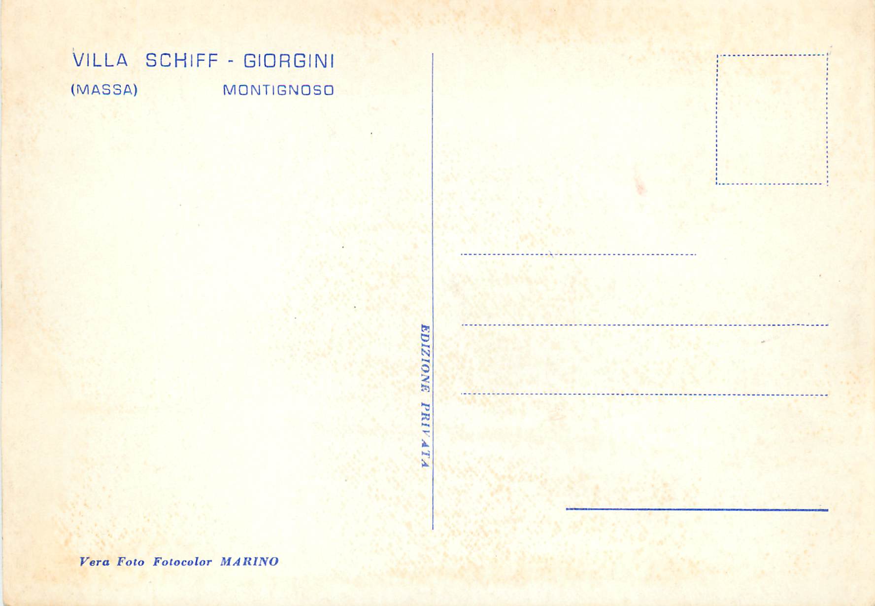 CPM Giorgini Villa Schiff (Massa) Montignoso) — Rückseite