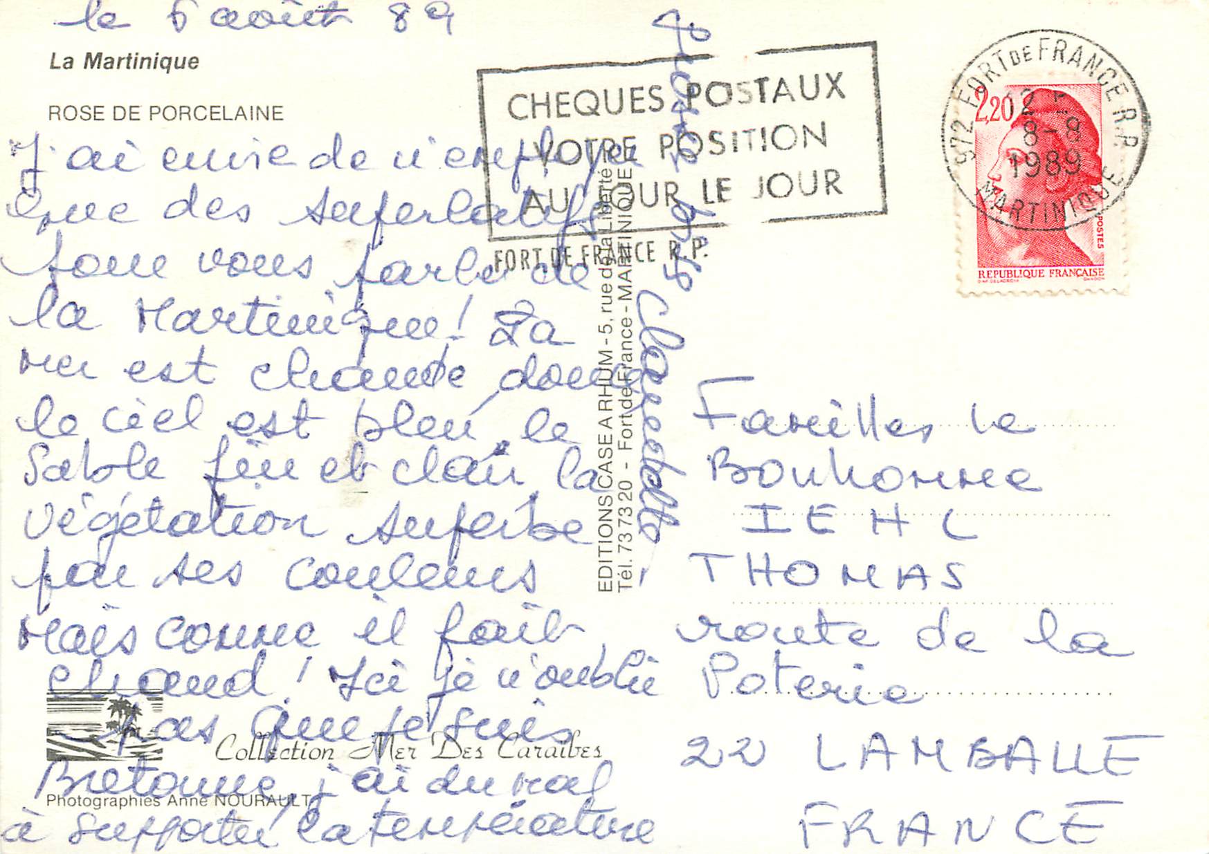 CPM Martinique Rose de Porcelaine — Rückseite