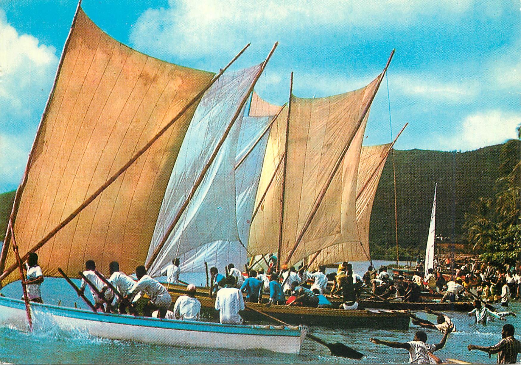 CPM Martinique Cours de yoles au Marin depart d'une course a la misaine