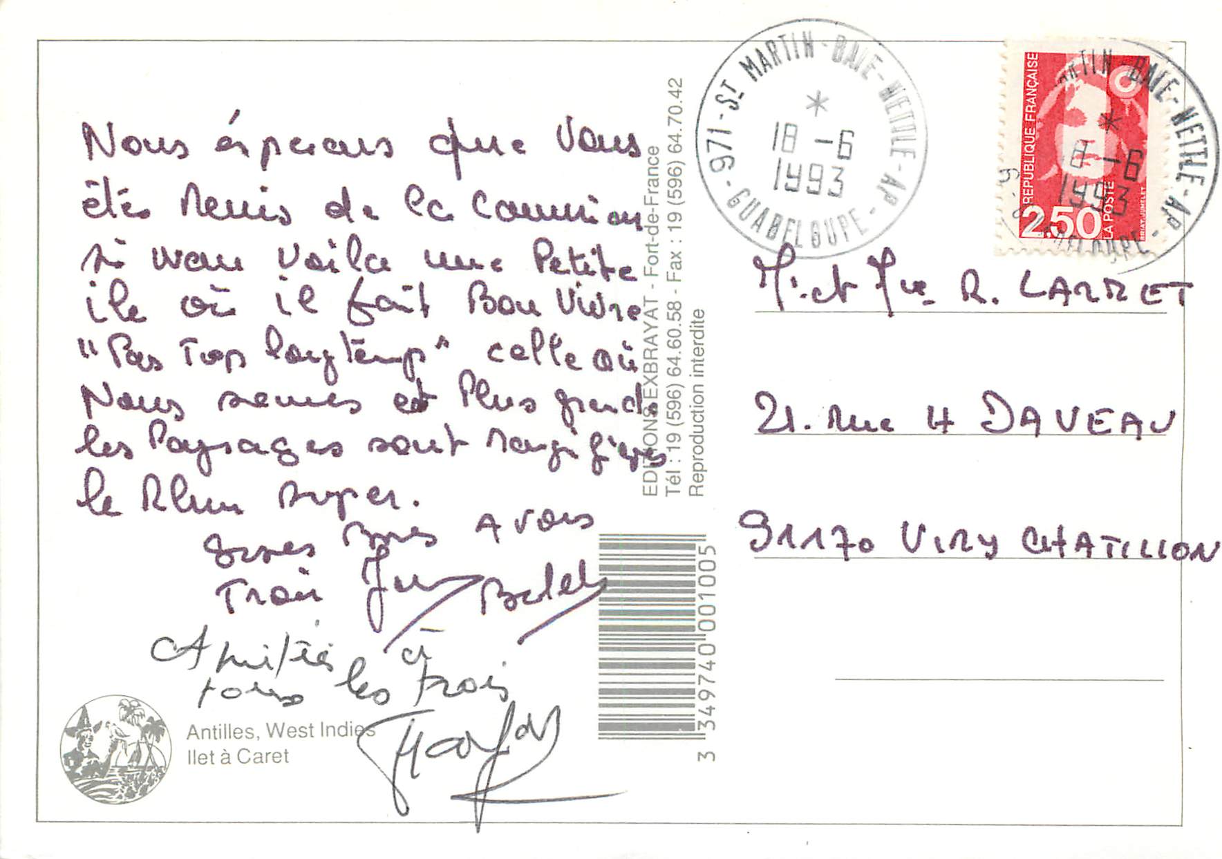 CPM Martinique Antilles West Indies — Rückseite