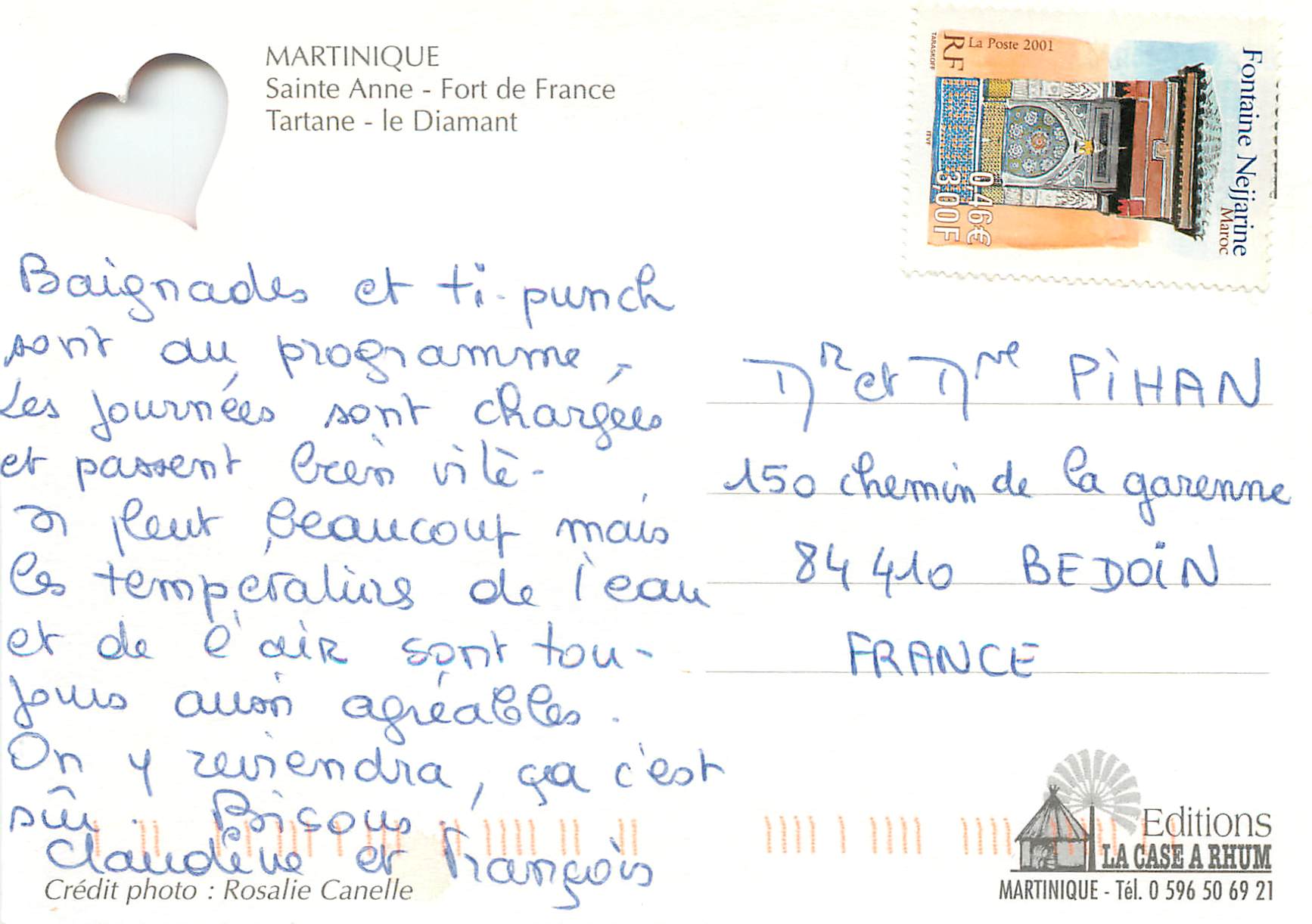 CPM Martinique Sainte-Anne Fort-de-France Tartane le Diamant — Rückseite