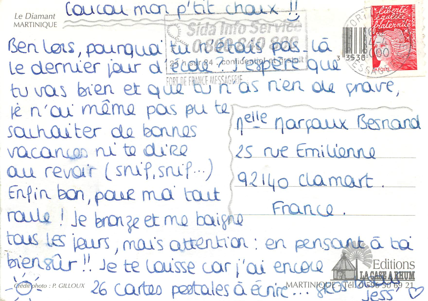 CPM Martinique Le Diamant — Rückseite