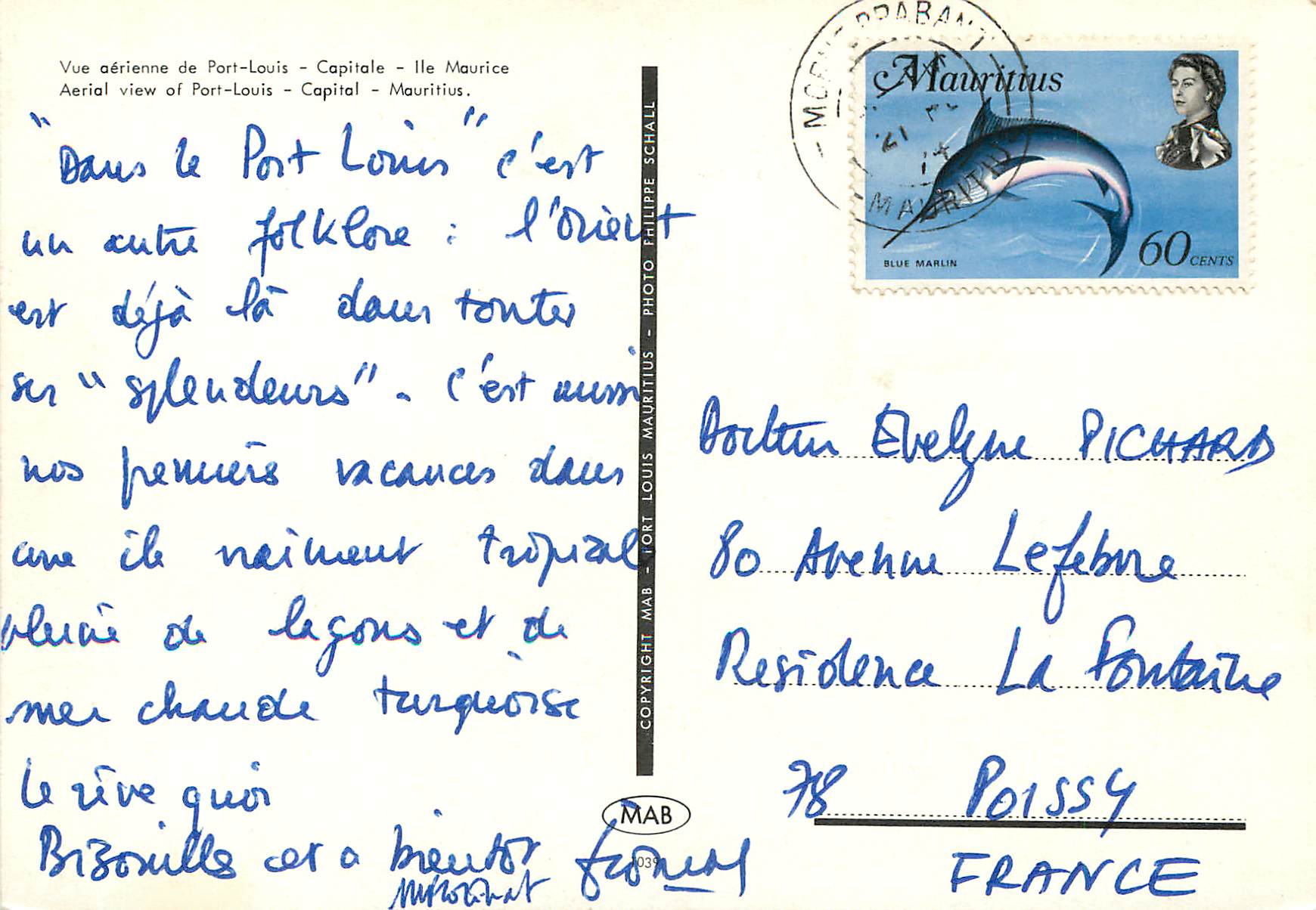 Port-Louis — vue aérienne — éditeur MAB n°039 — Rückseite
