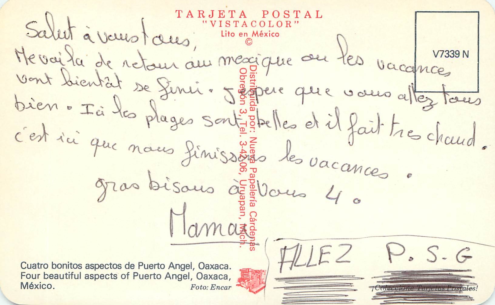 CPM Mexico Four beautiful aspects of Puetro Angel Oaxaca — Back